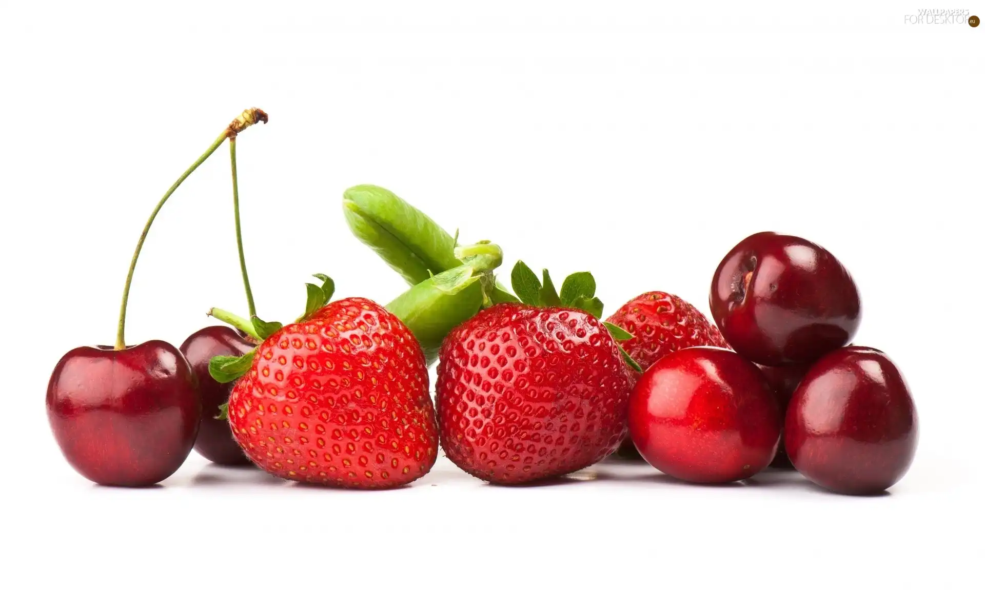 cherries, Green, peas, strawberries