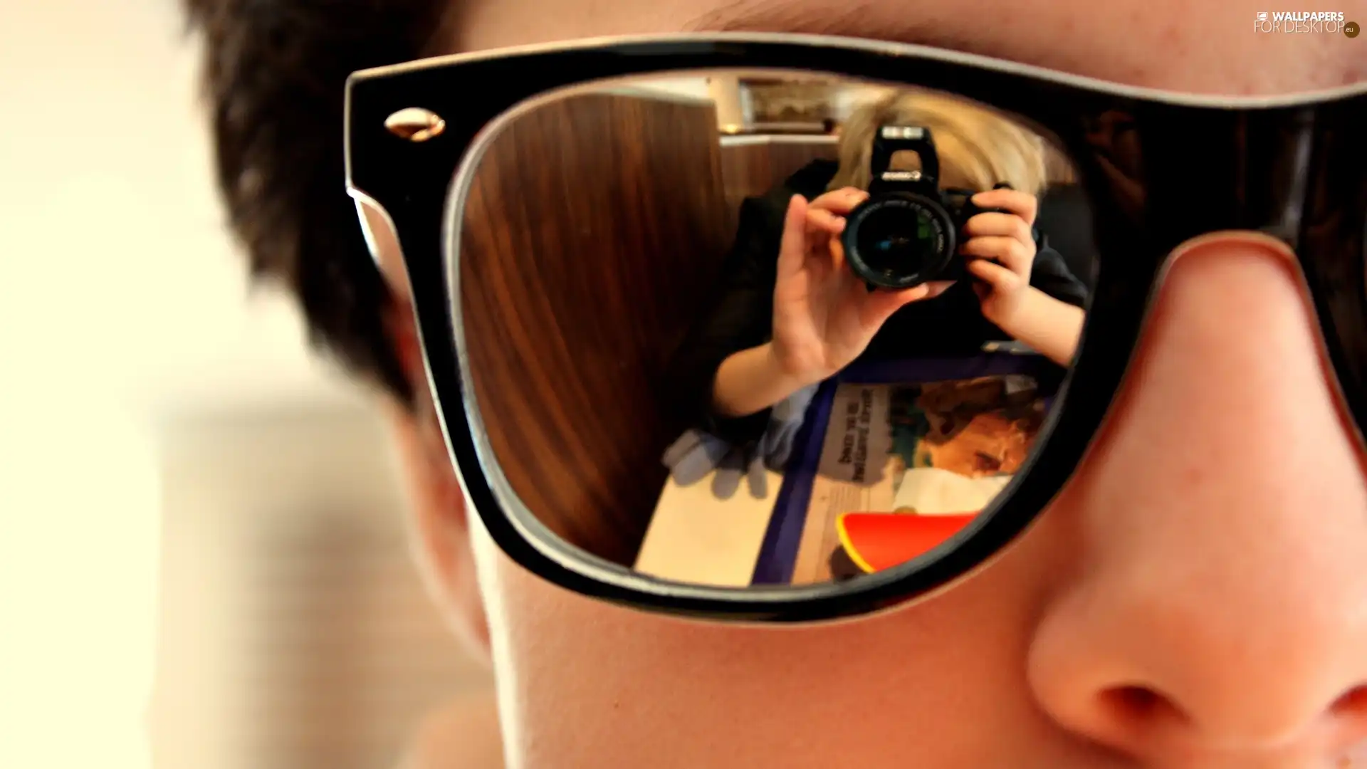 photographic, picture, reflection, Camera, Glasses