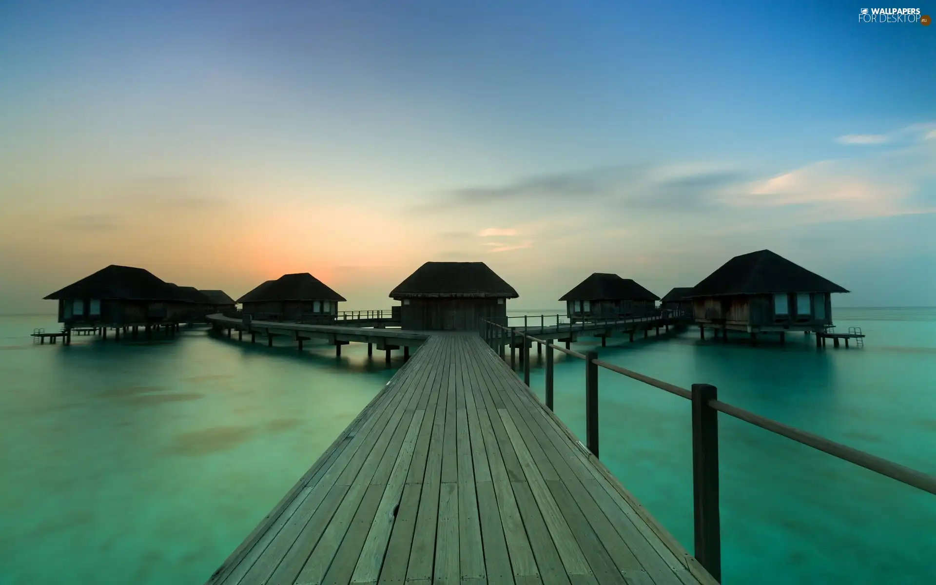 pier, sea, Houses