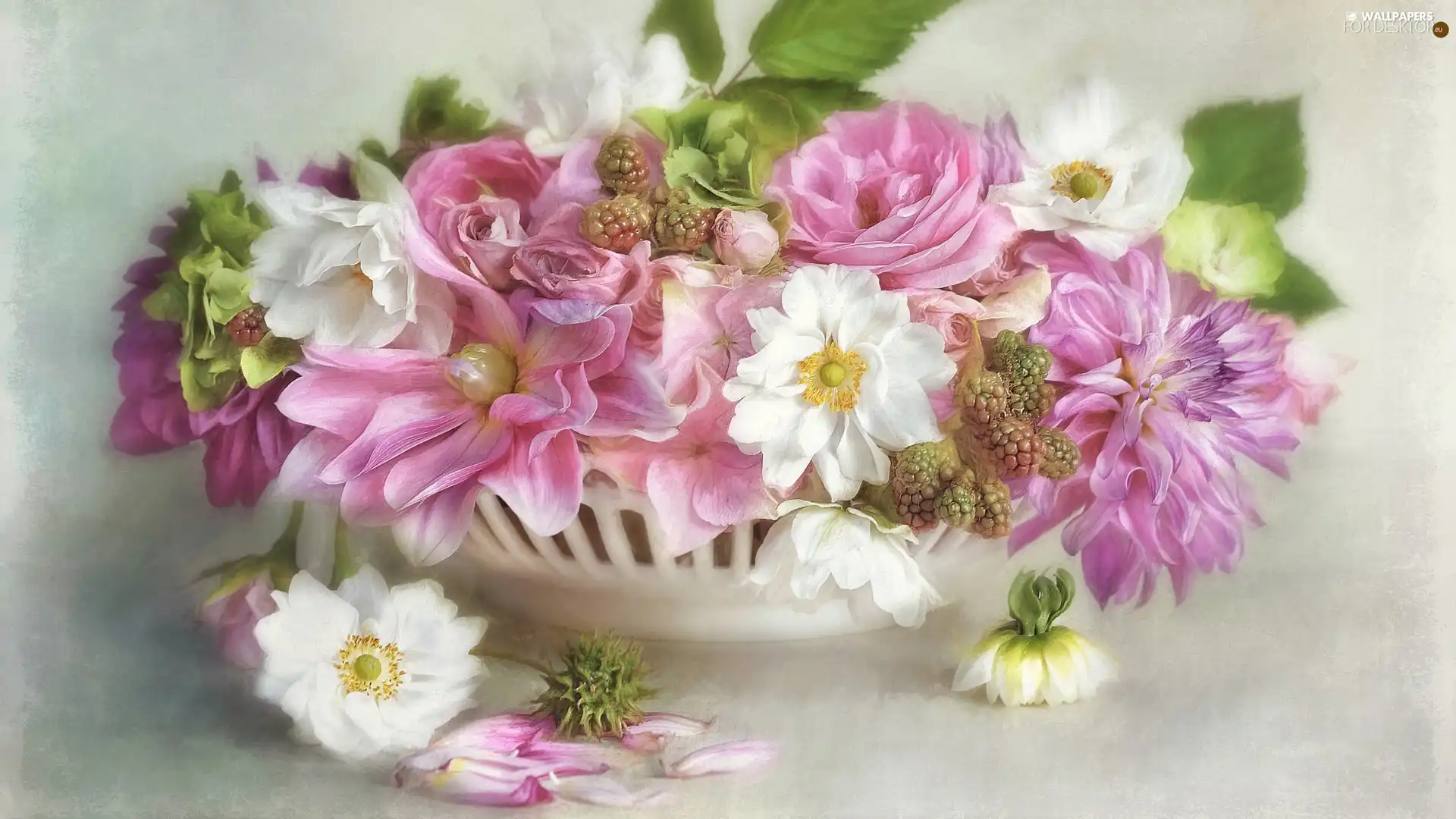 Bouquet of Flowers, White, Pink, Flowers