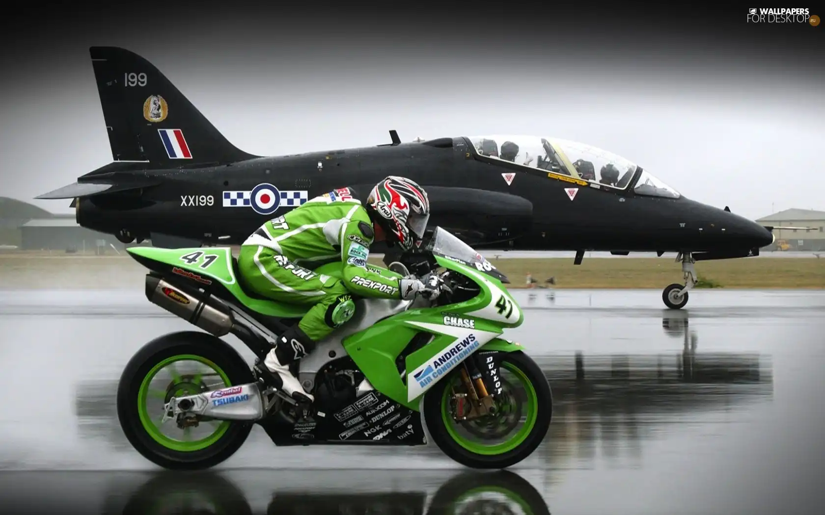 plane, Kawasaki, Motorbike