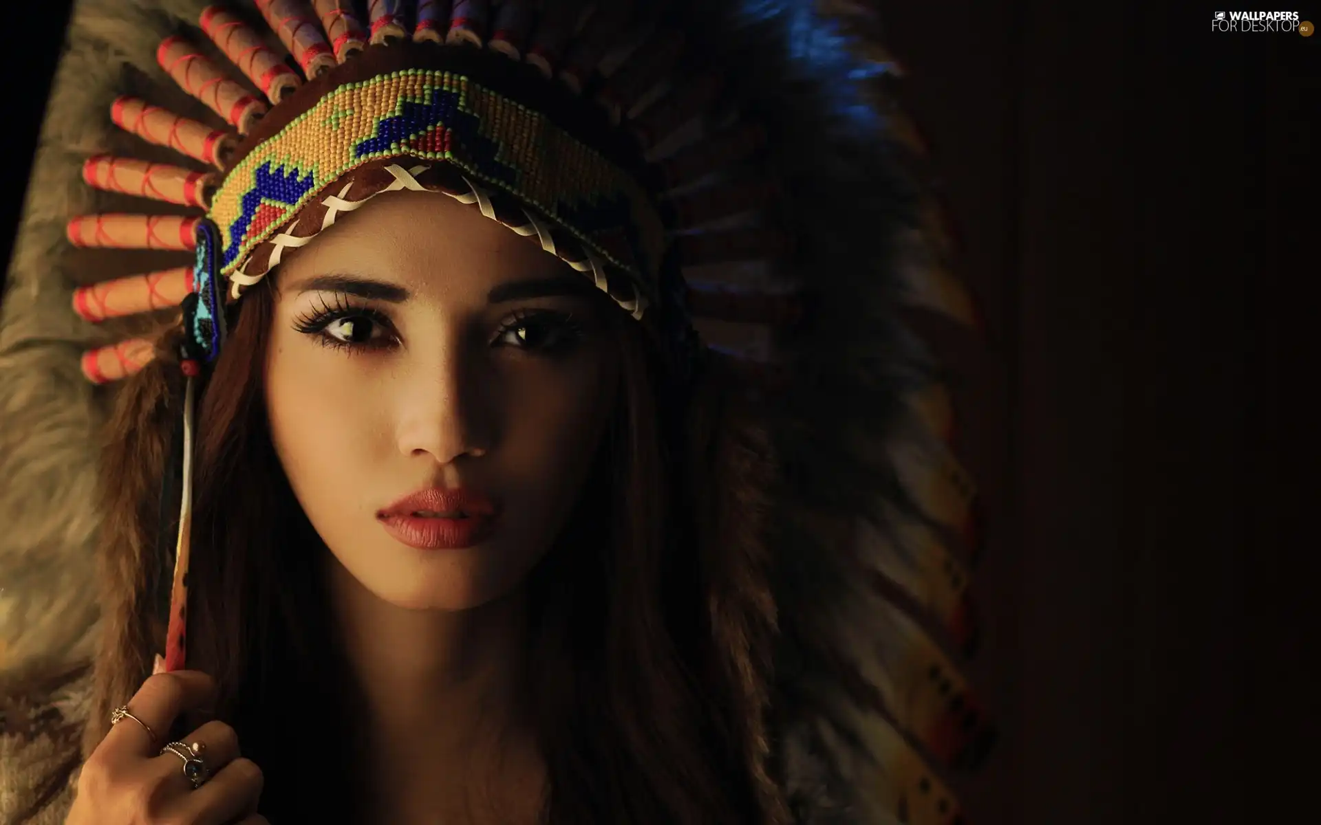 Women, jewellery, Plume, make-up