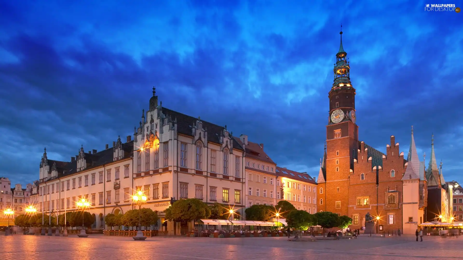 Houses, Wroclaw, Poland, town hall