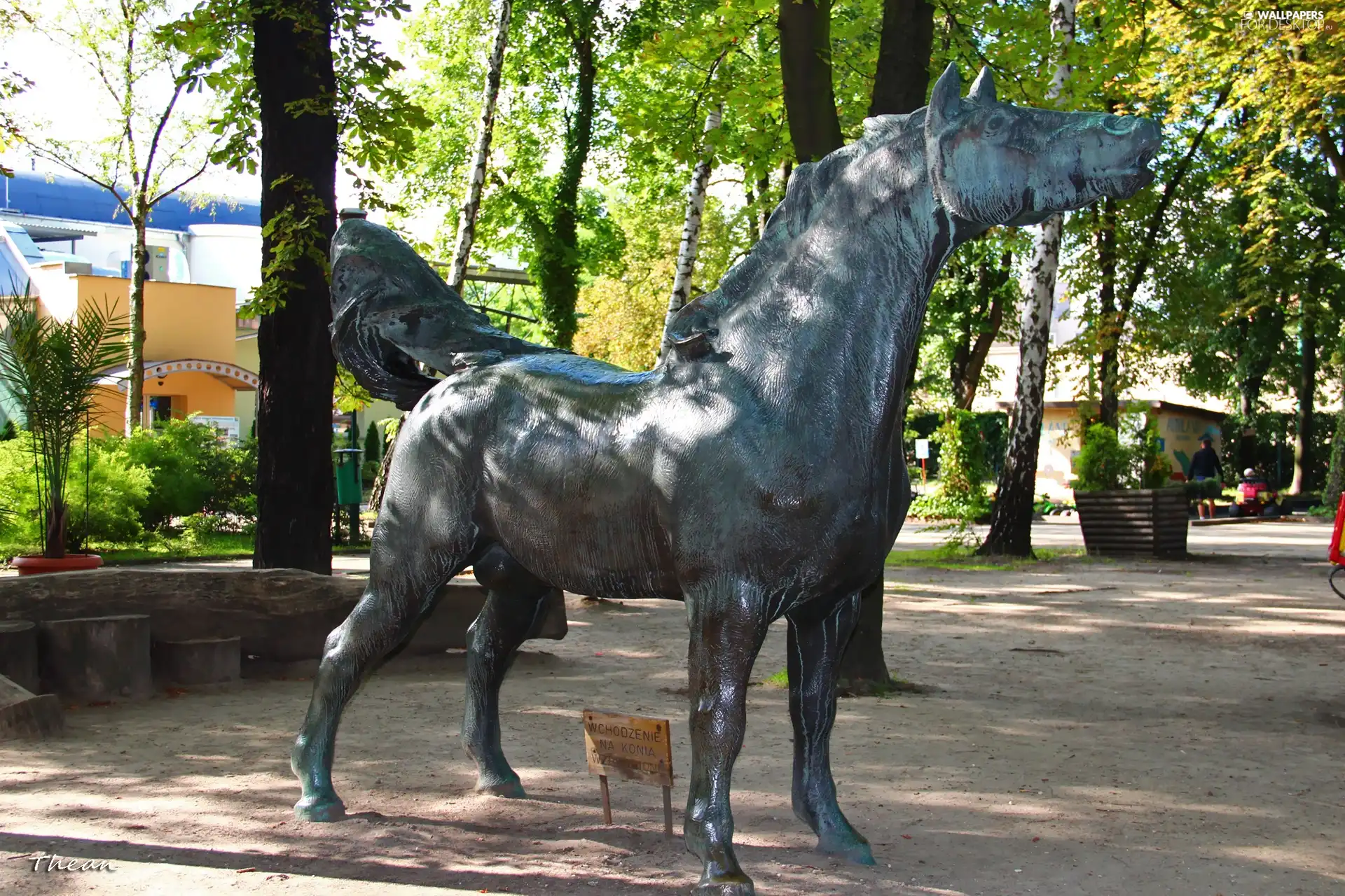 sculpture, old Zoo, Poznań, Horse
