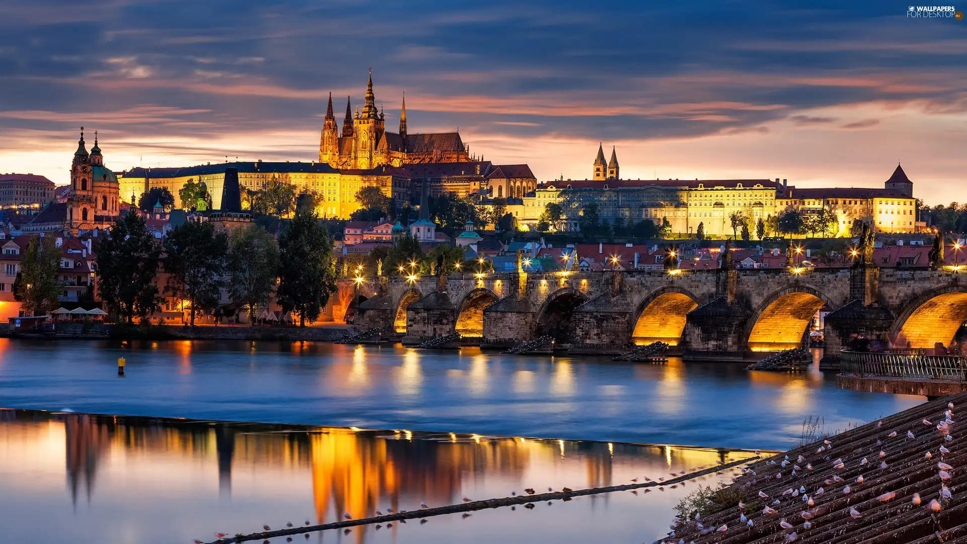 Prague, panorama, town