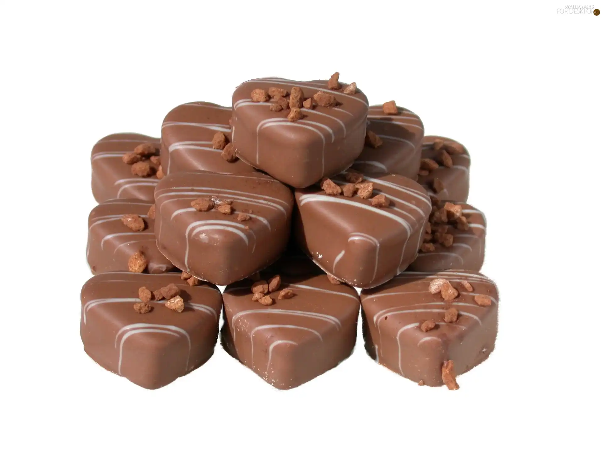 pralines, dump, hearts