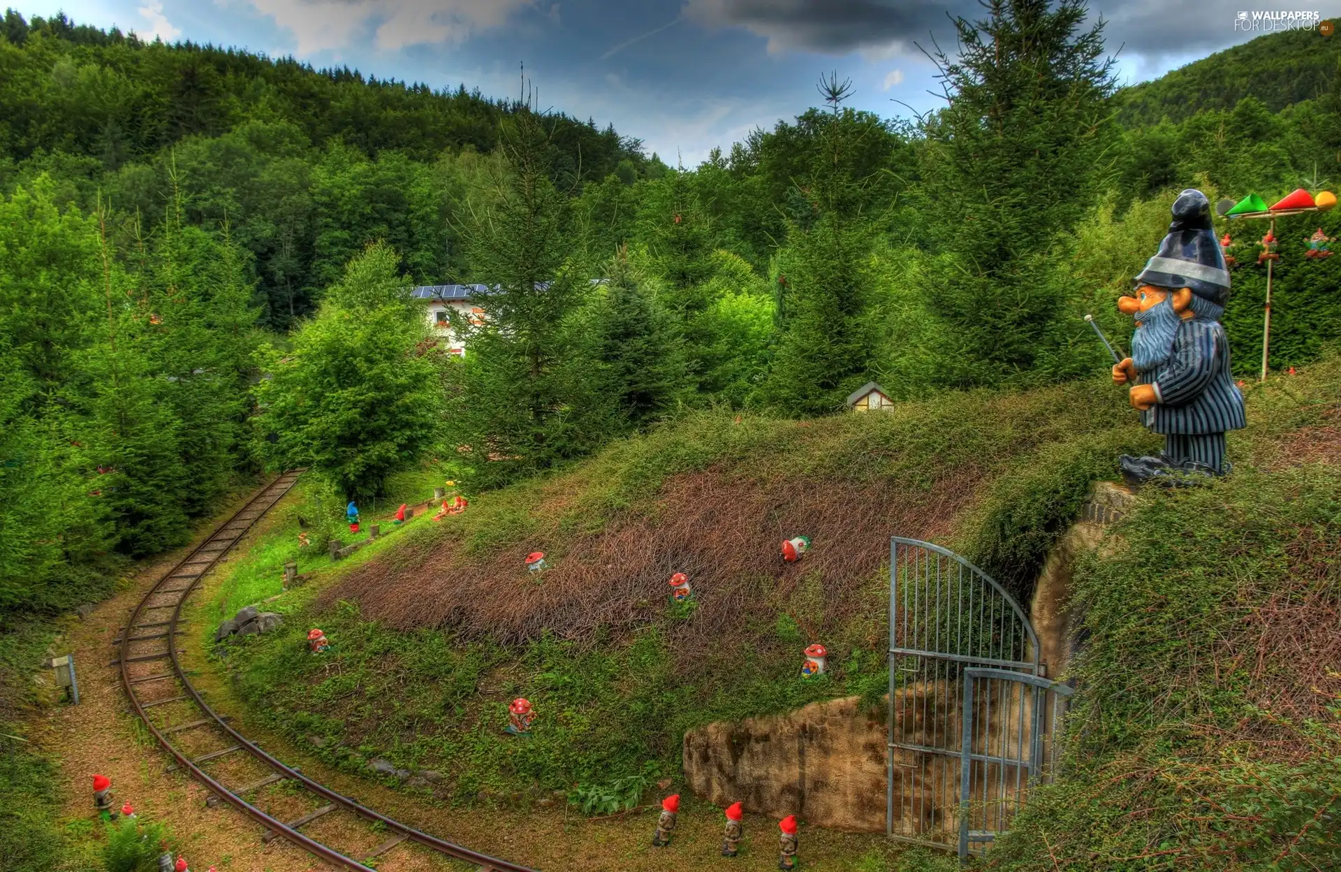 dwarfs, ##, railway, woods