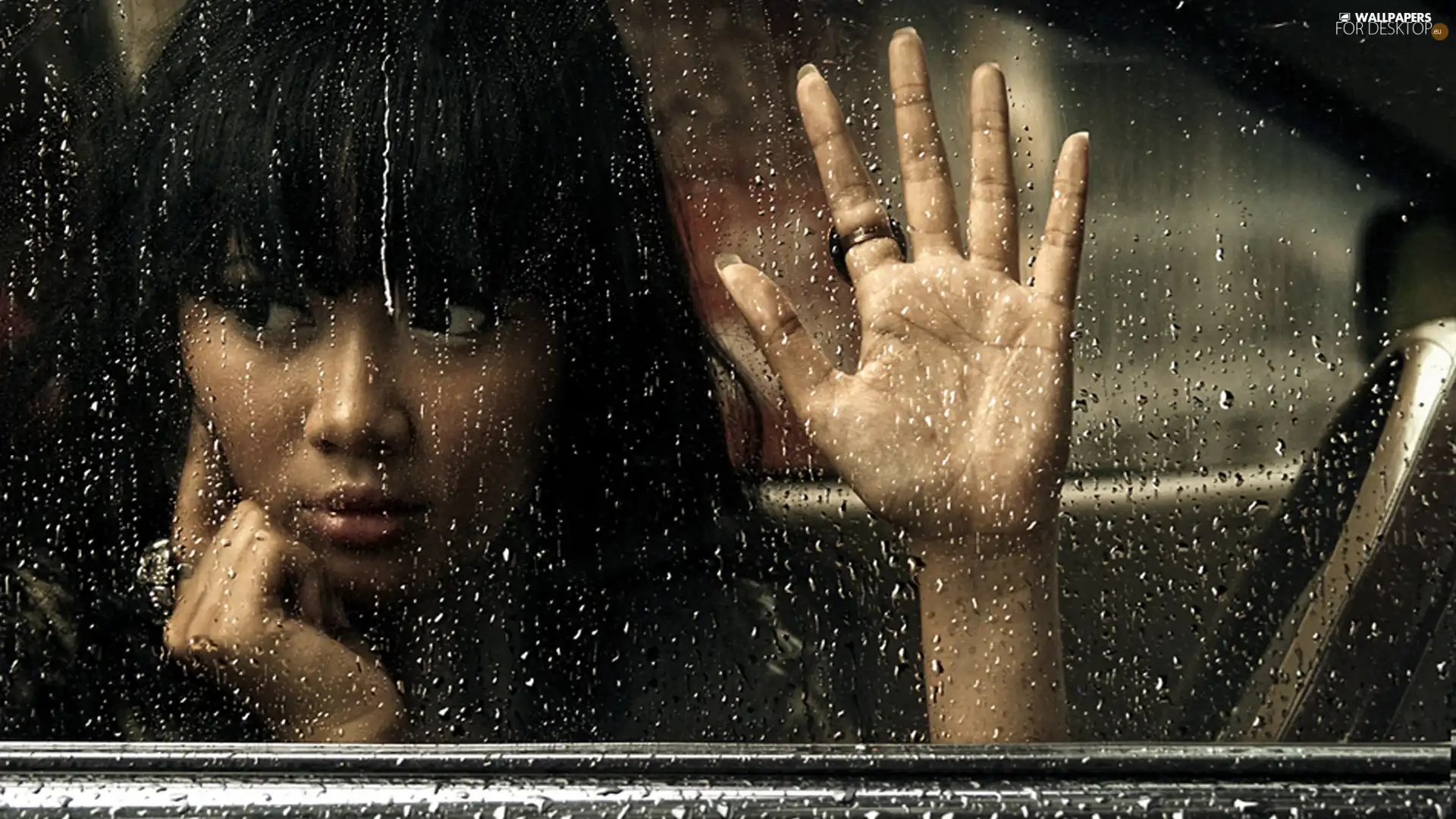 Rain, Women, Glass