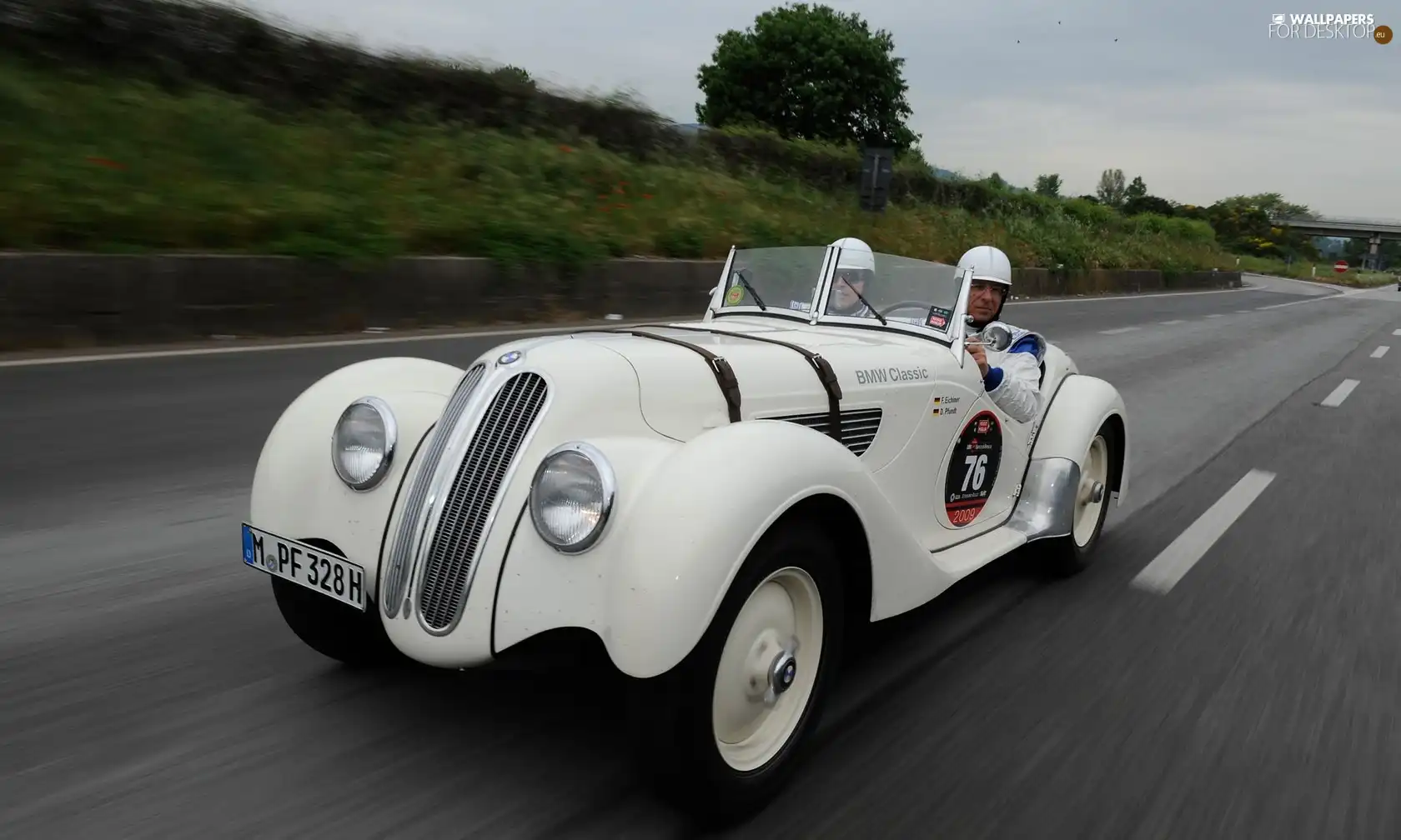 White, BMW, rally, vintage