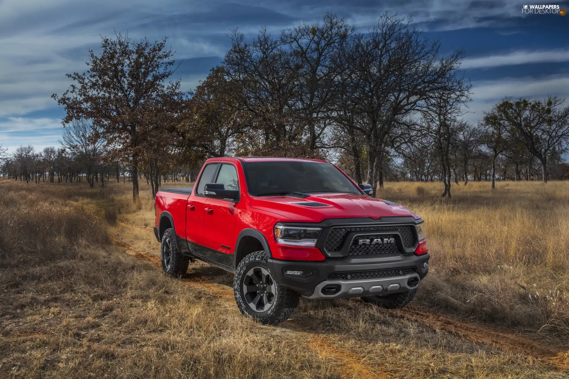 Pickup, Red, Dodge Ram 1500 Rebel