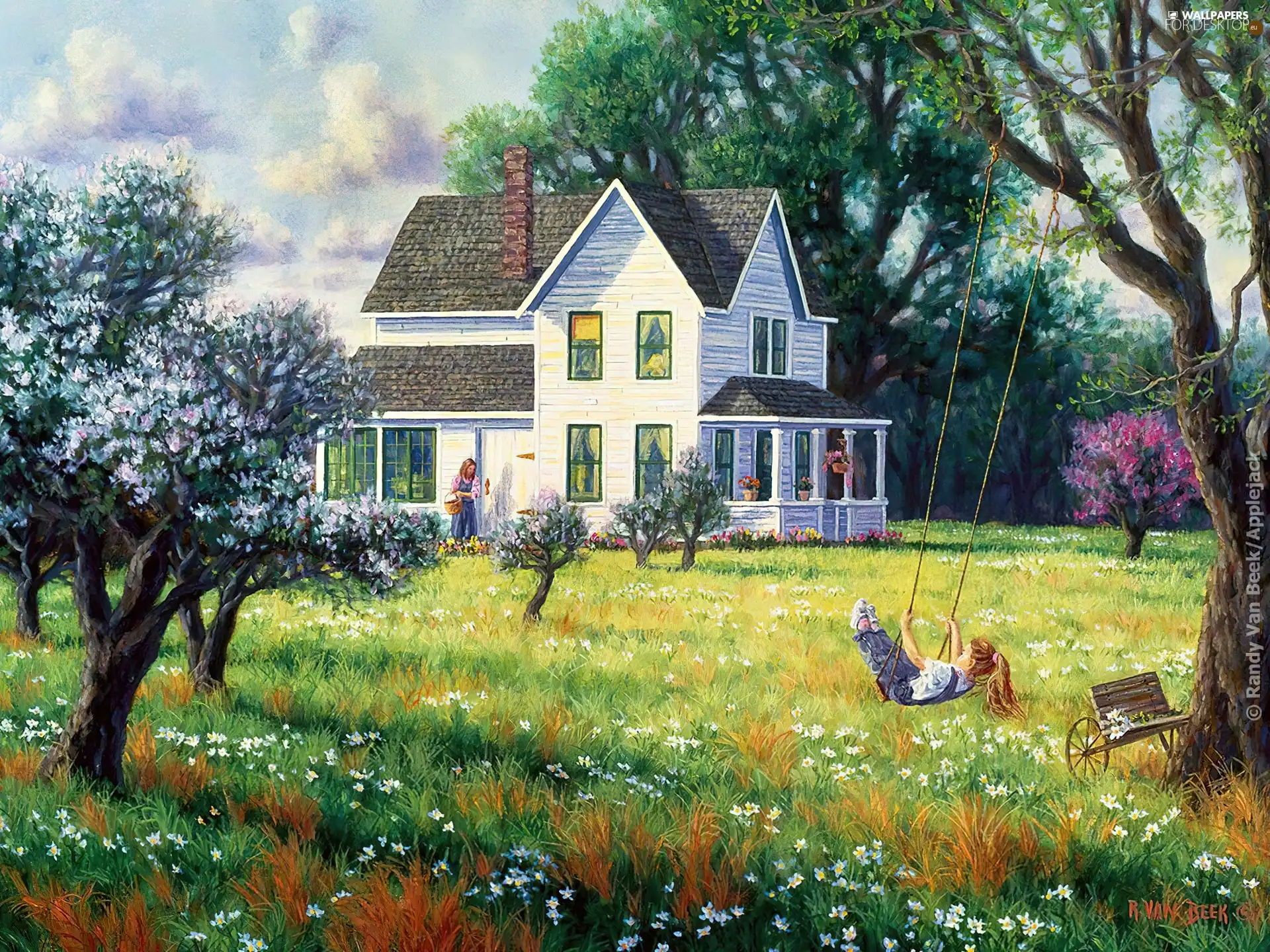 house, Swing, Randy Van Beek, Garden