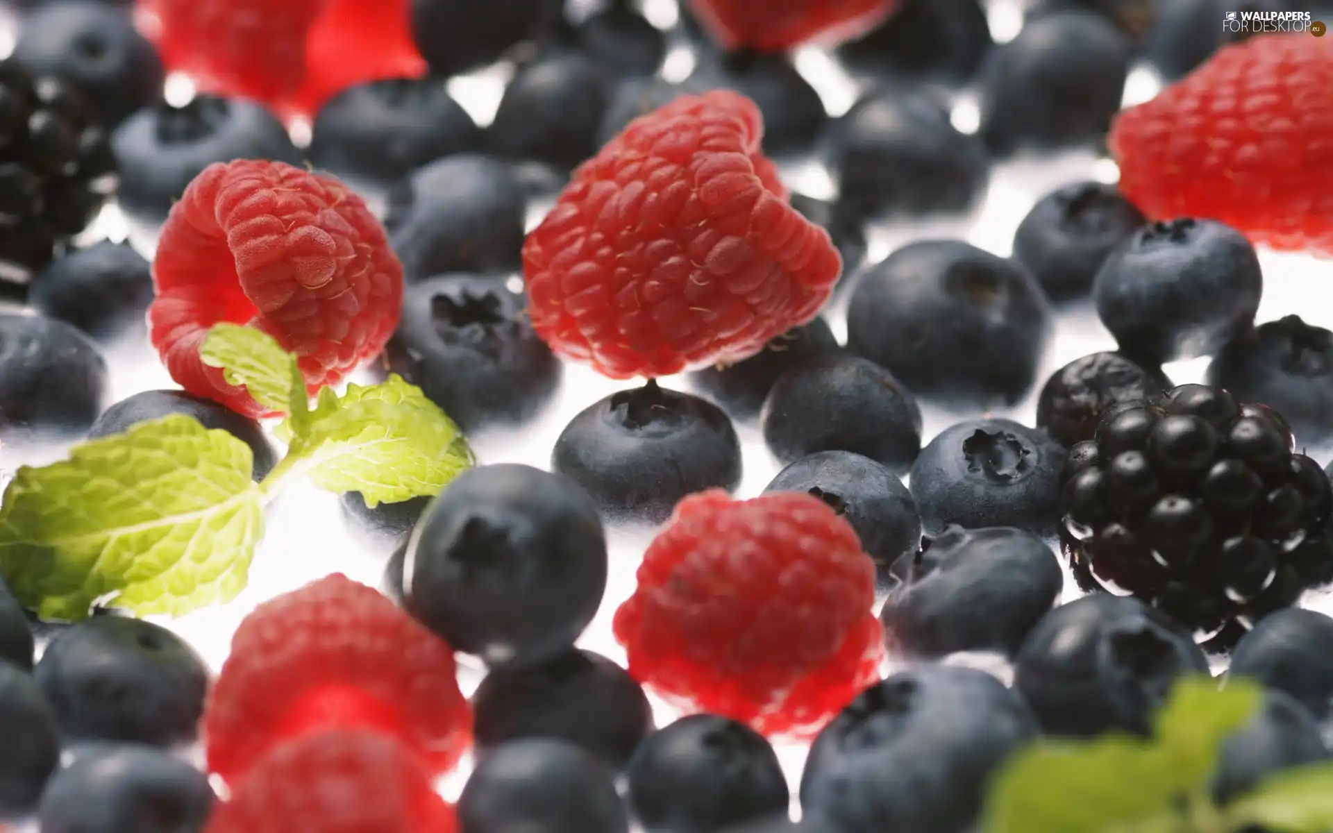blueberries, raspberries