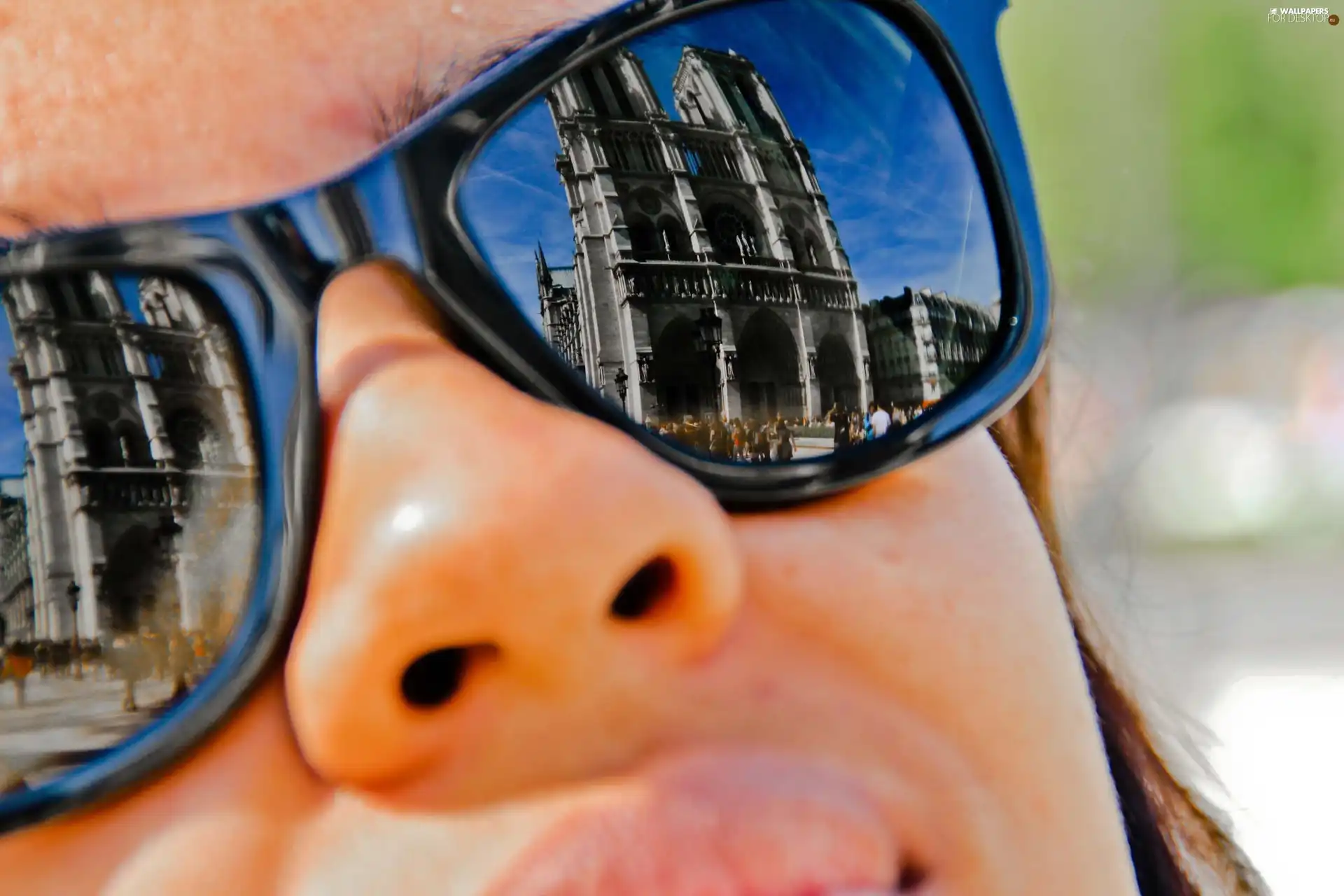 reflection, Women, Glasses