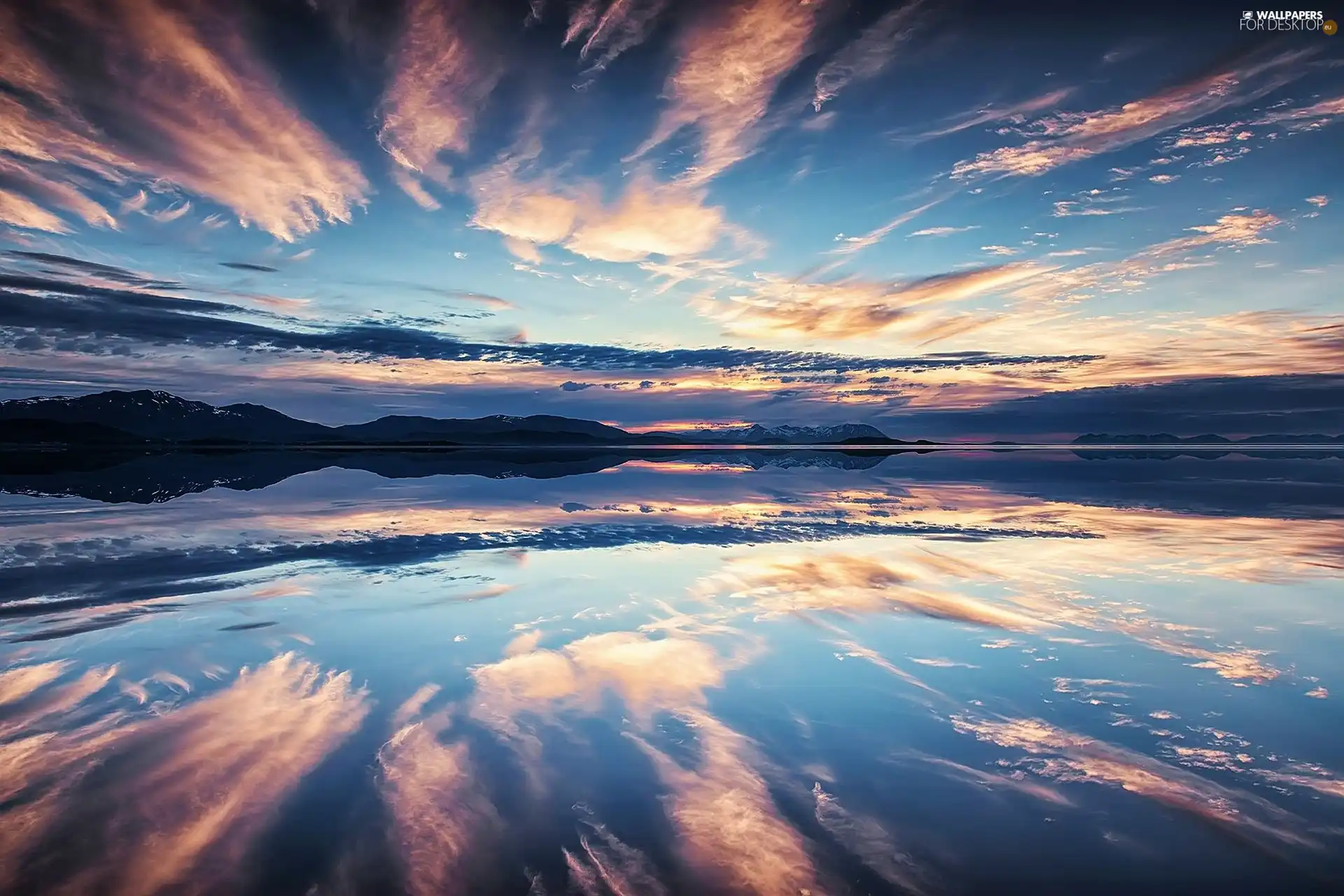 reflection, Sky, sea