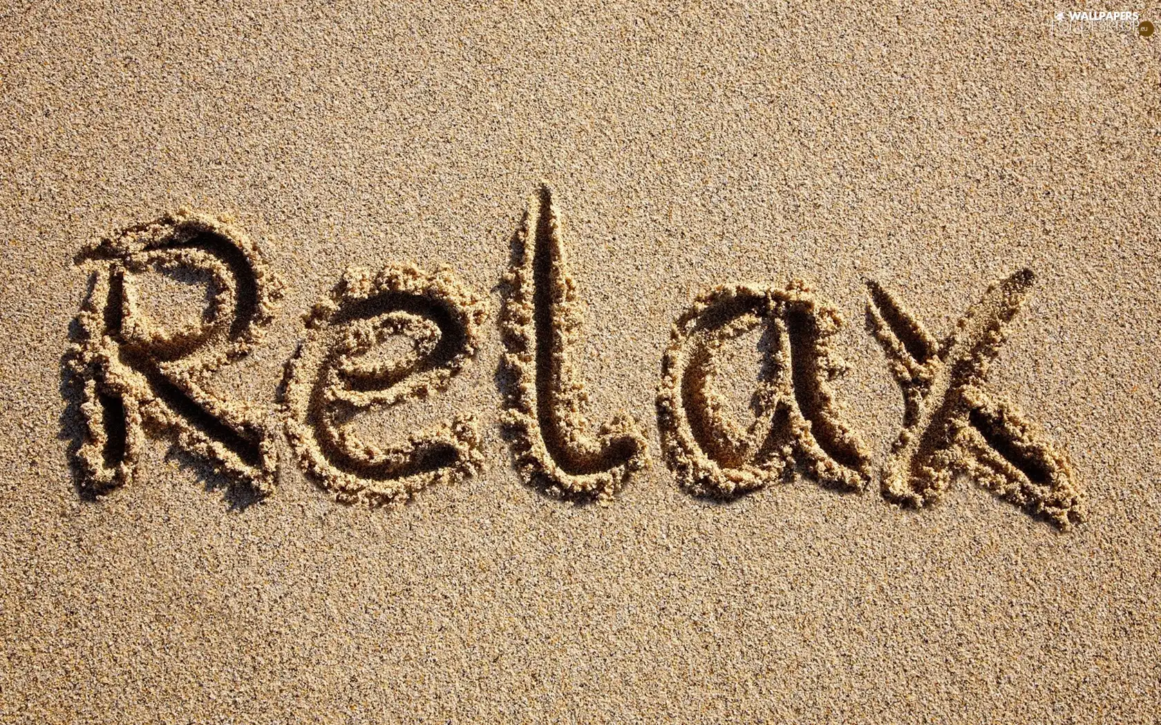 RELAX, text, Sand