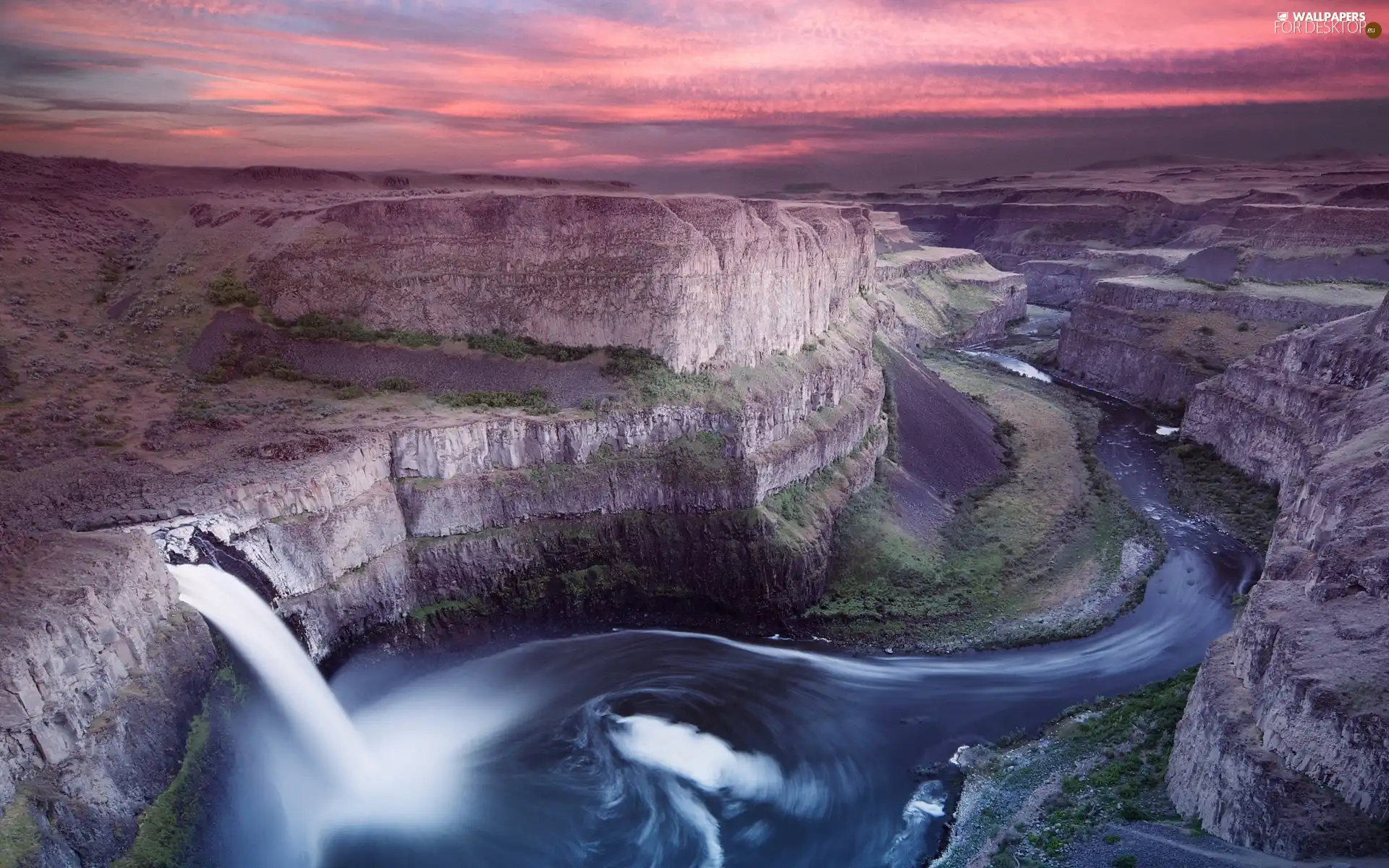 River, canyon, waterfall