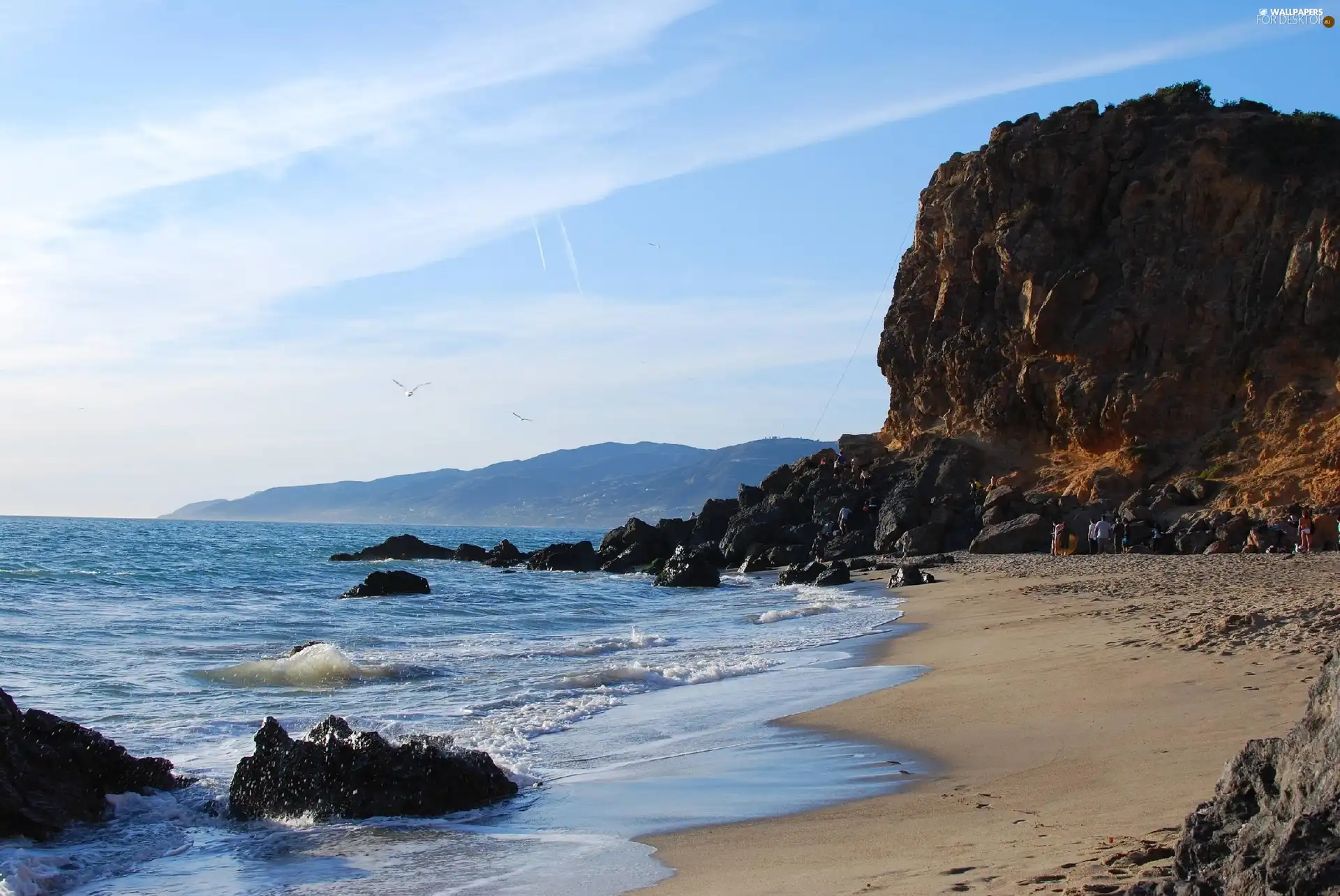 rocks, sea, Beaches