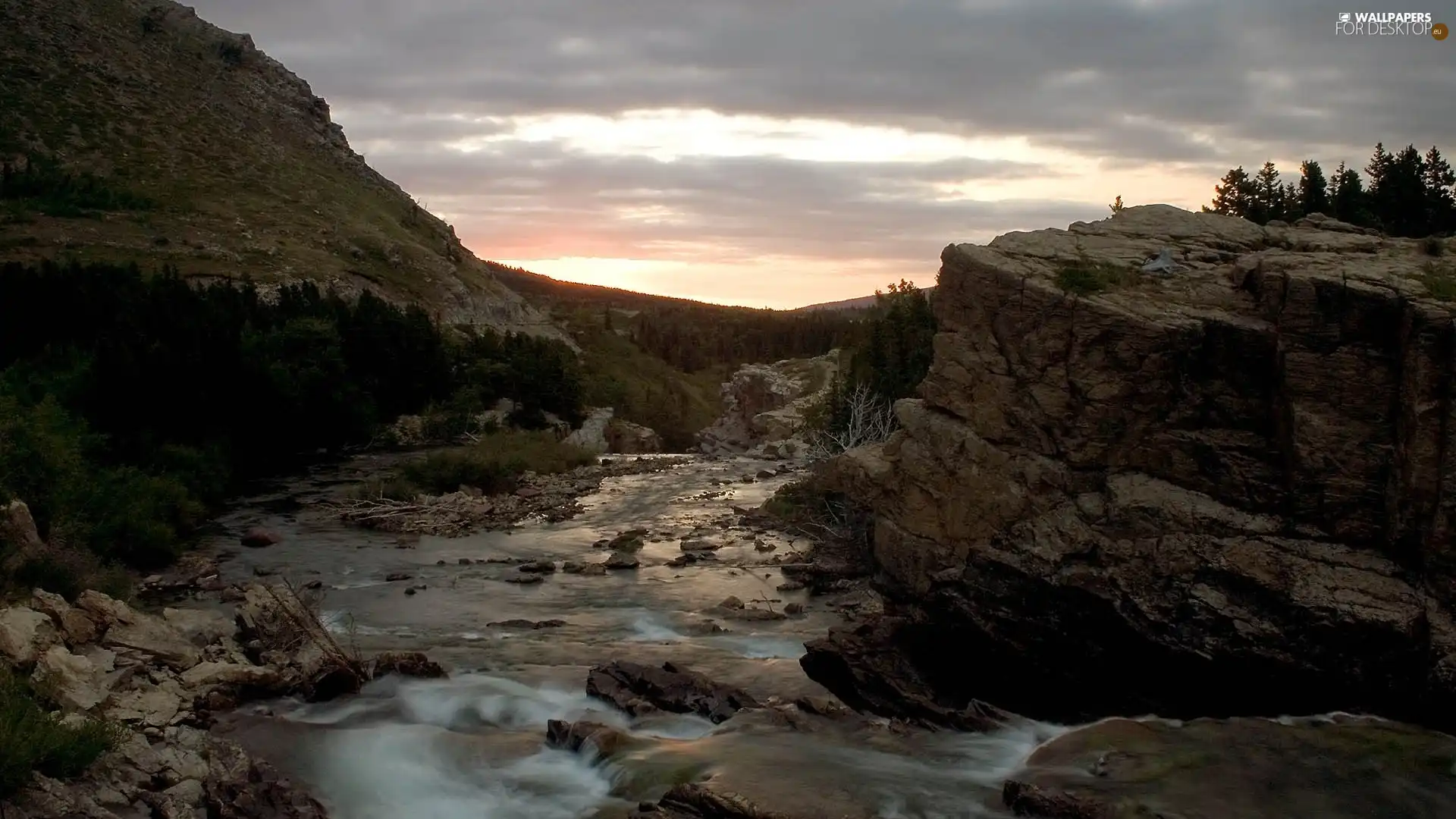 rocks, mountainous, flux