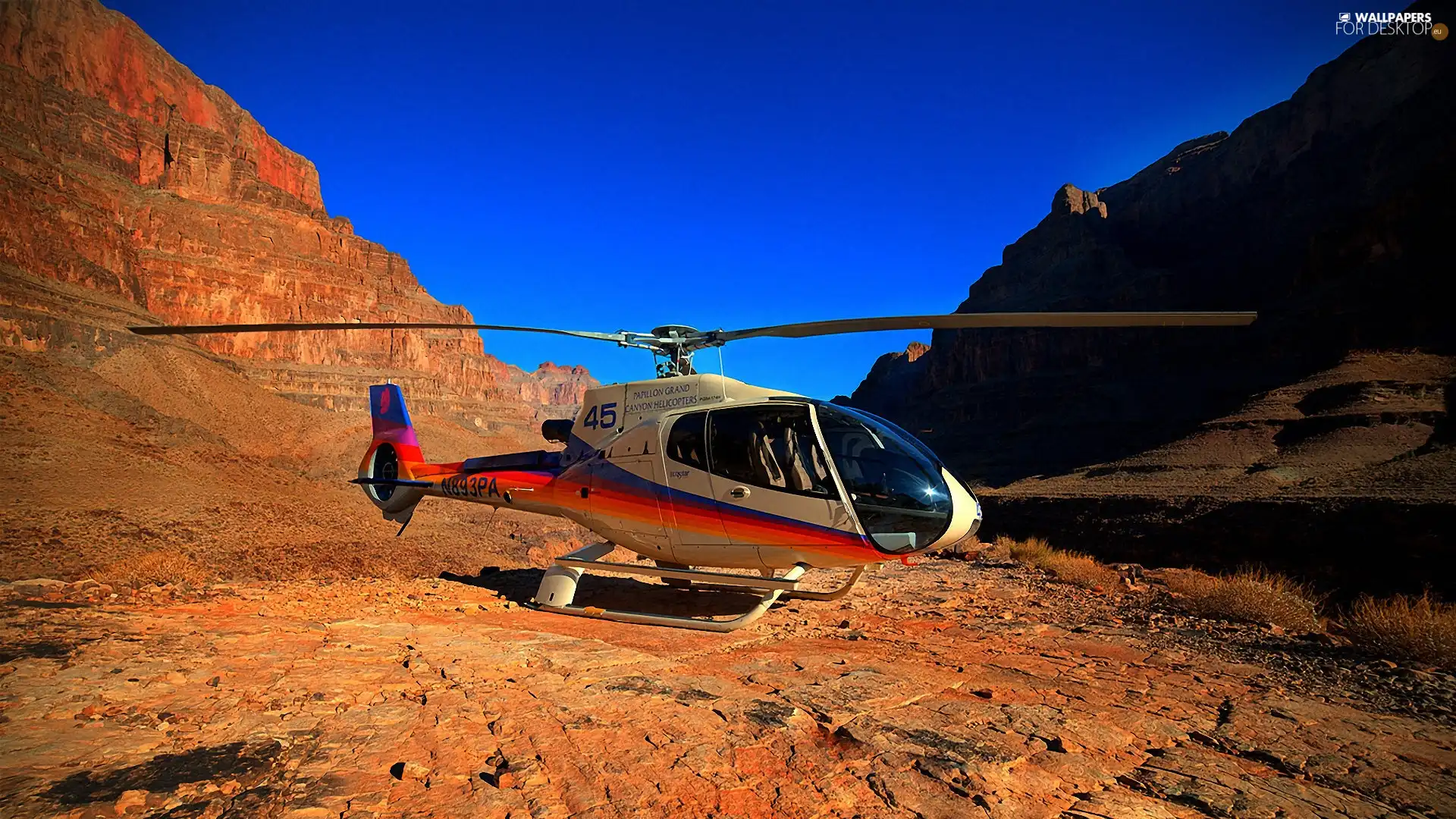 Helicopter, rocks