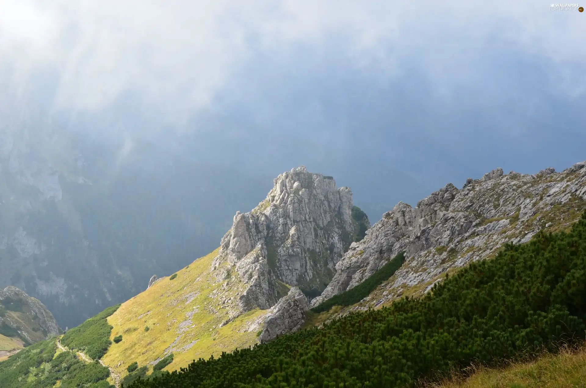 Mountains, rocks