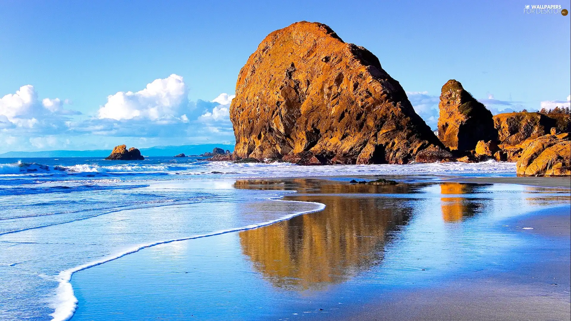 rocks, water, Ocean