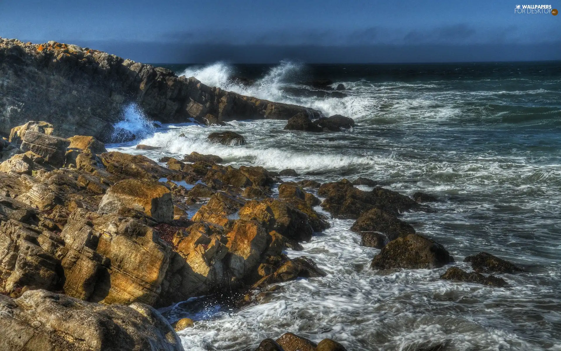 sea, rocks