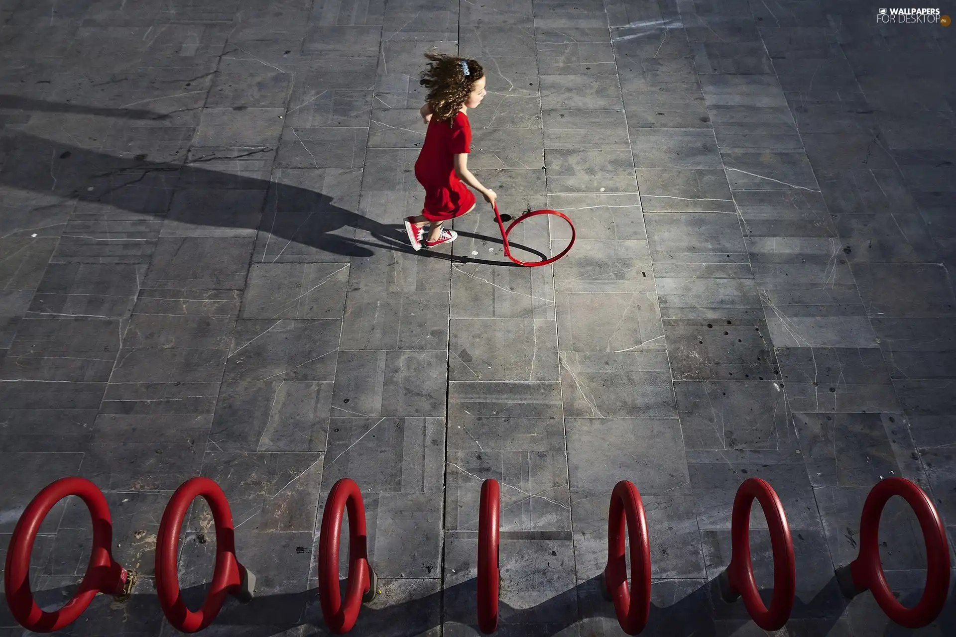 girl, toy, roundel, square