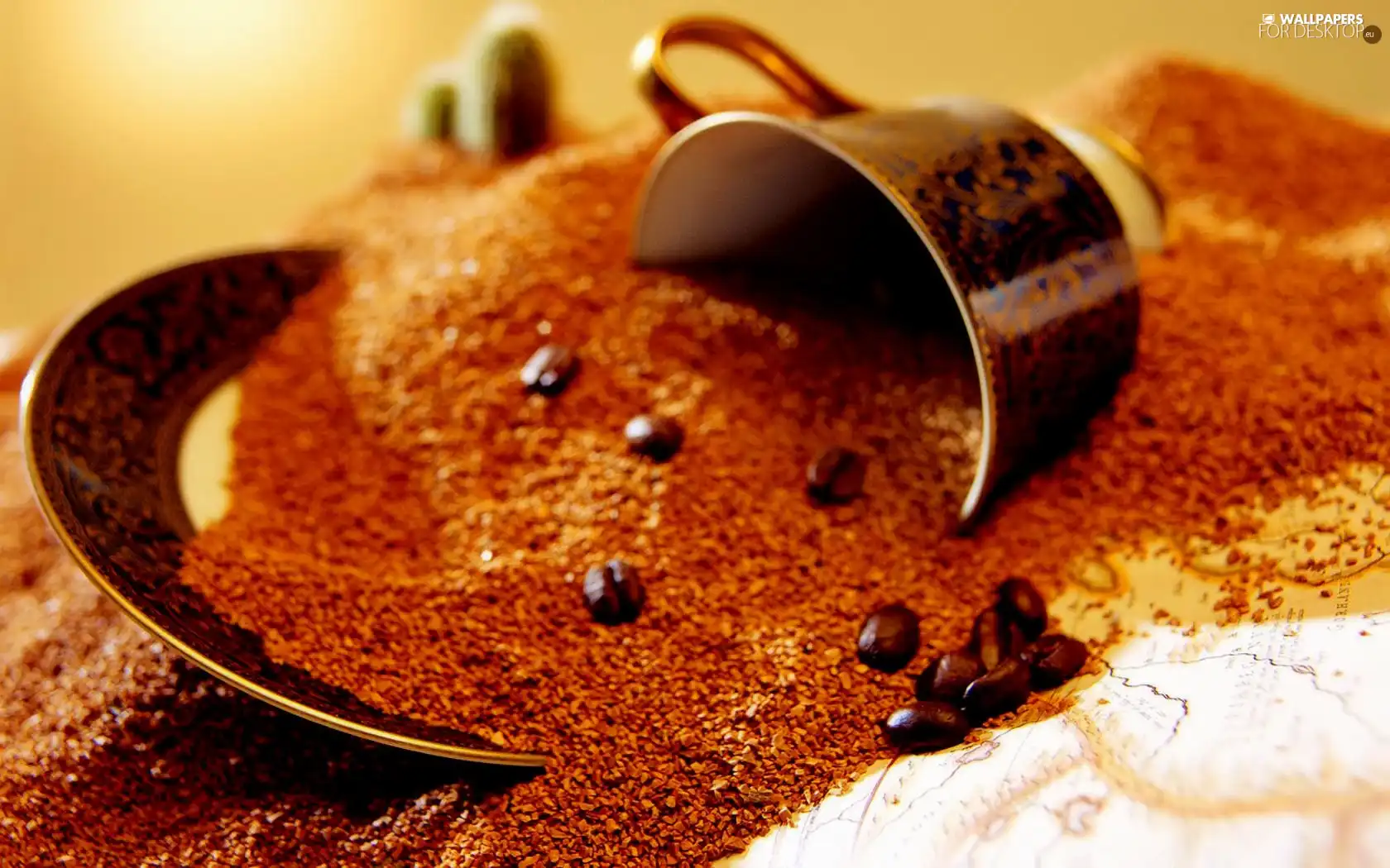 Sand, coffee, cup