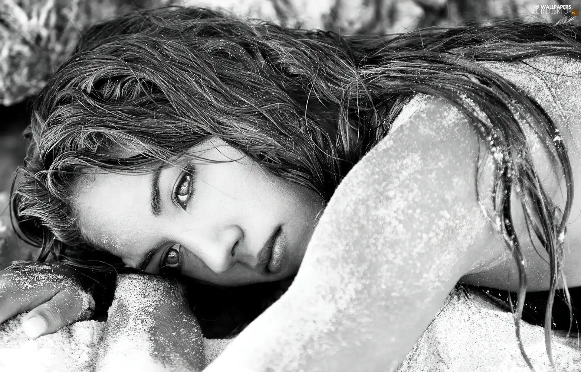 Sand, girl, Hair