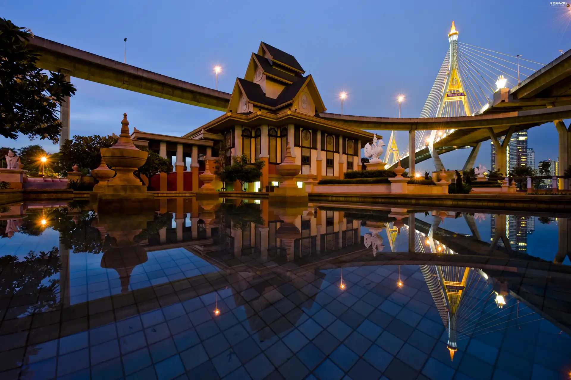 Bangkok, Hotel hall, Saphan Bhumibol