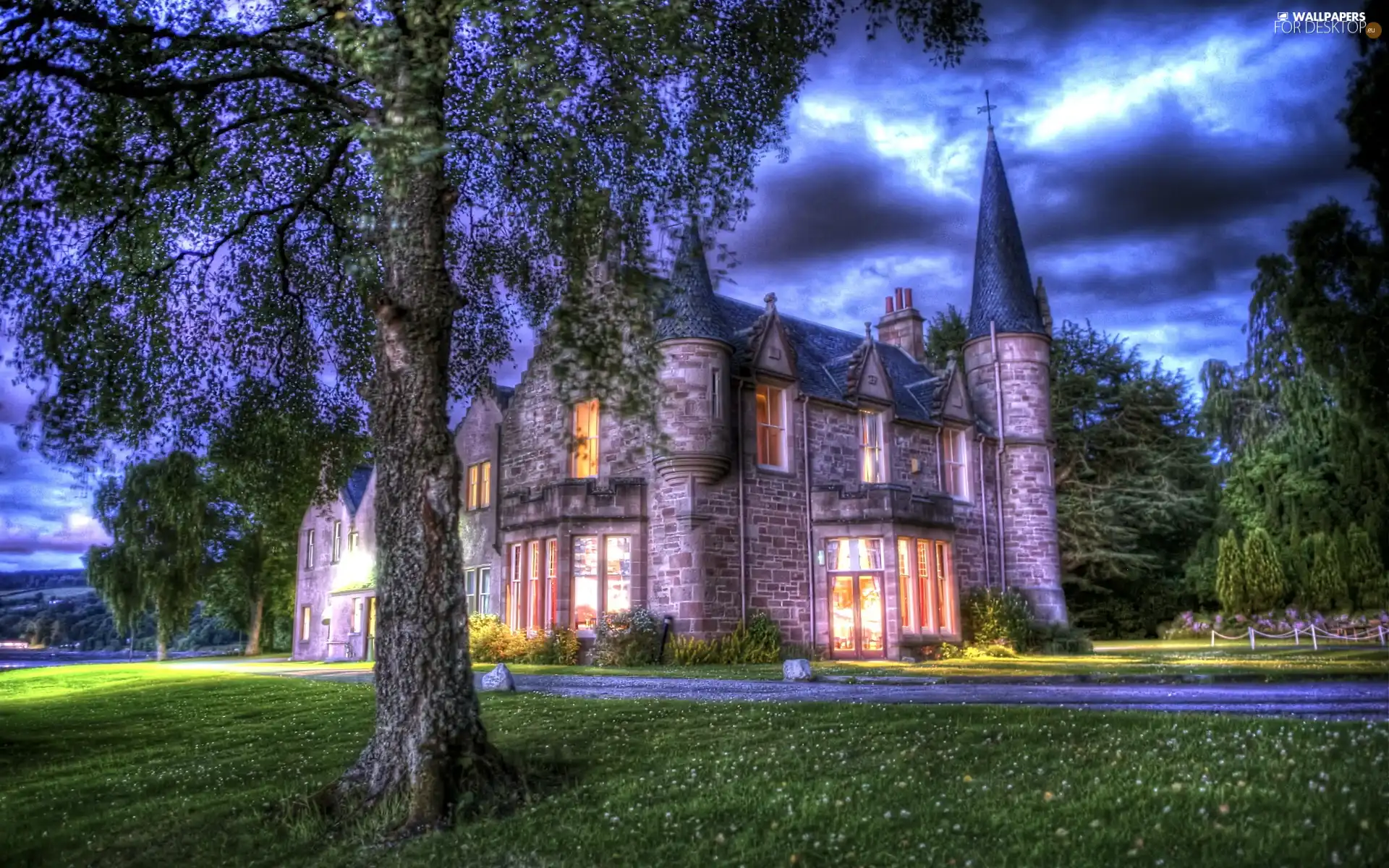 Scotland, Floodlit, Castle