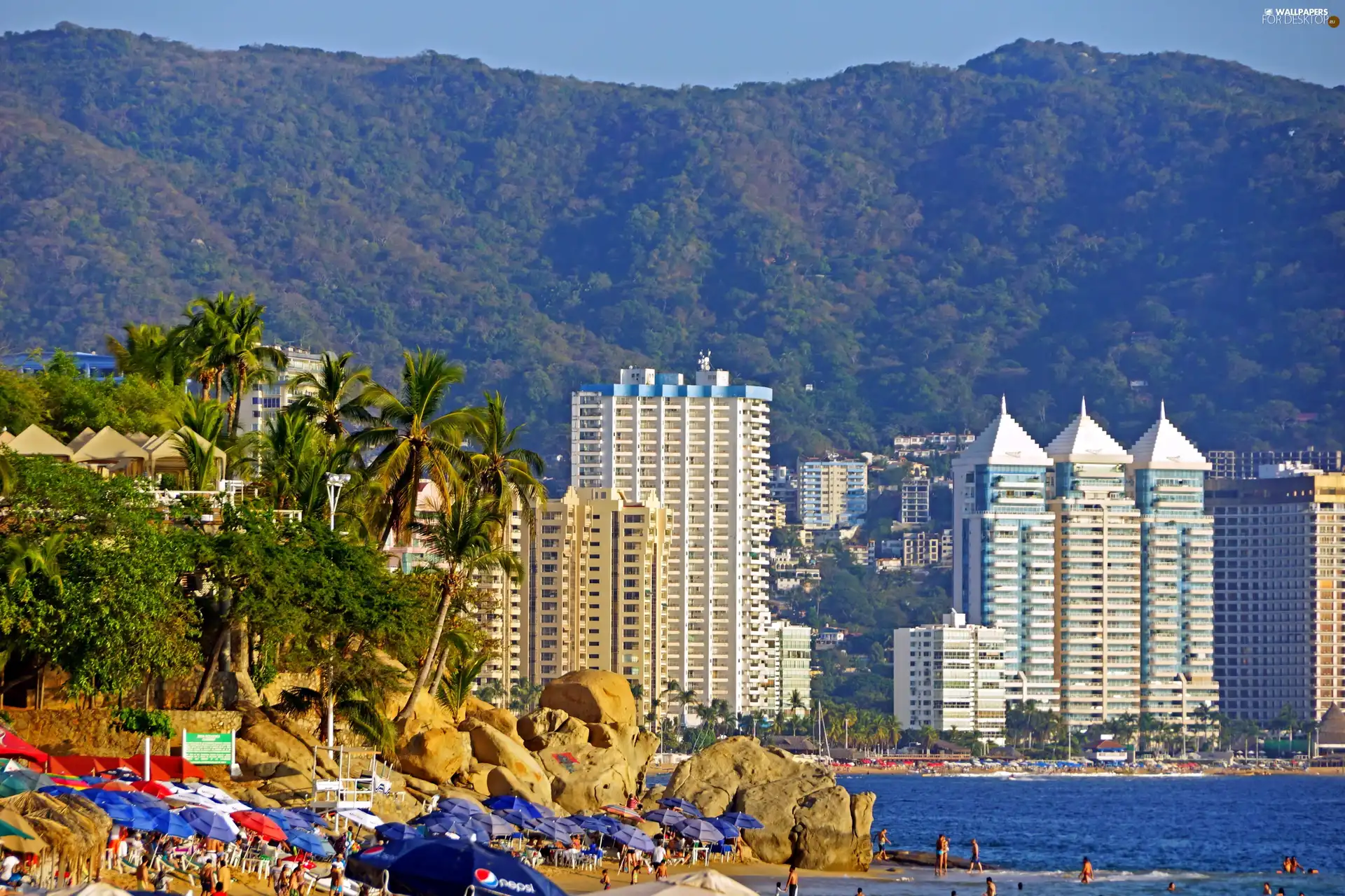 Sea, Acapulco, by, The banks, Hotels