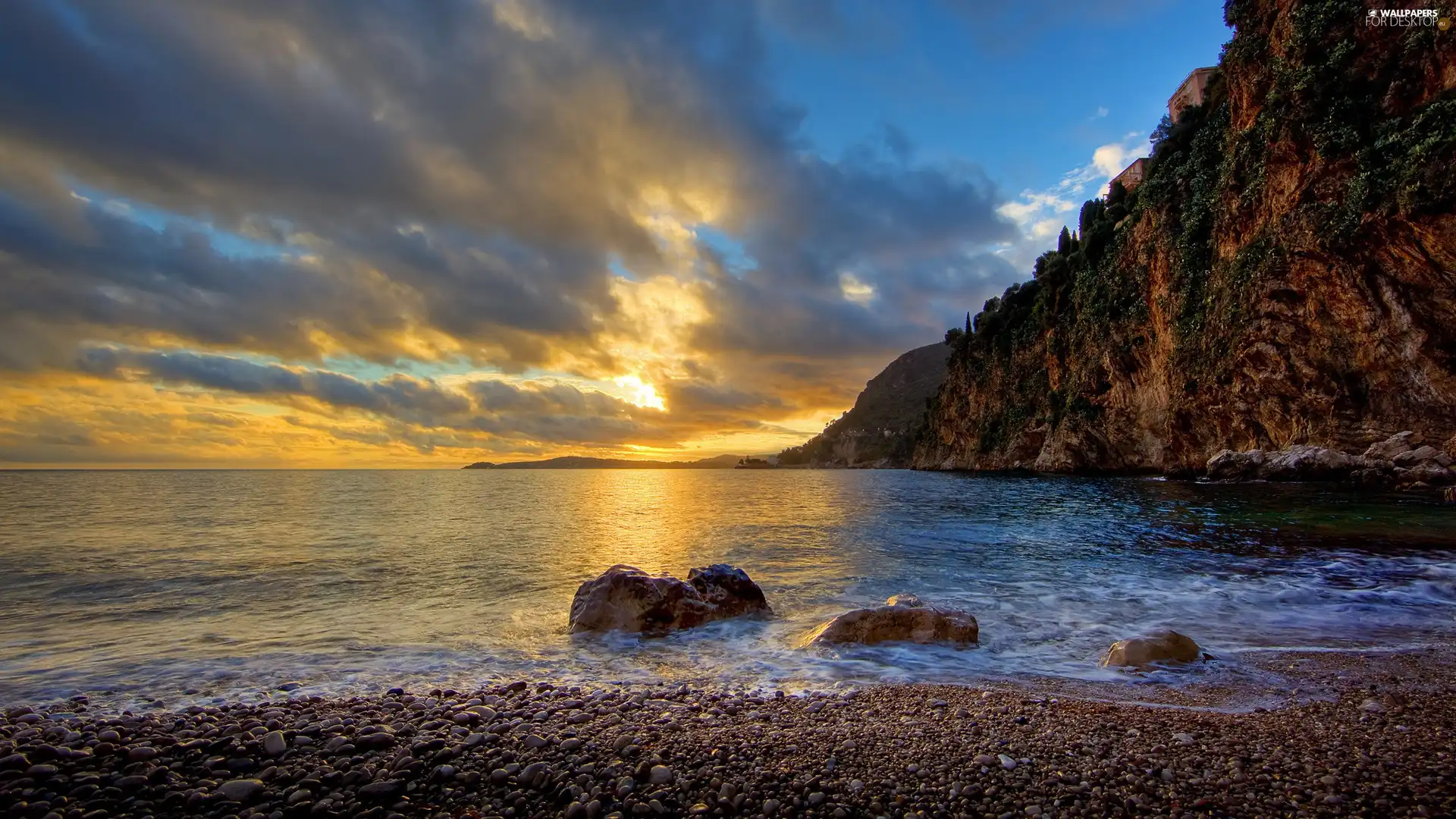 cliff, sea