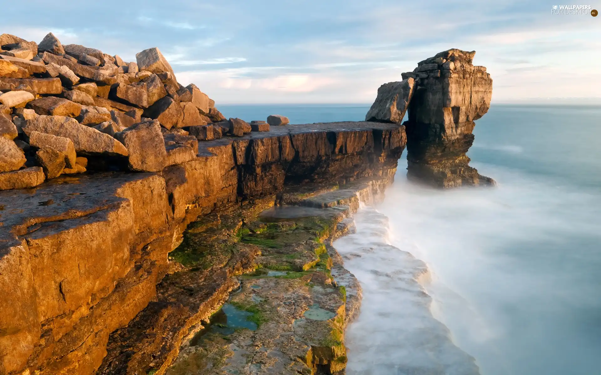 rocks, sea