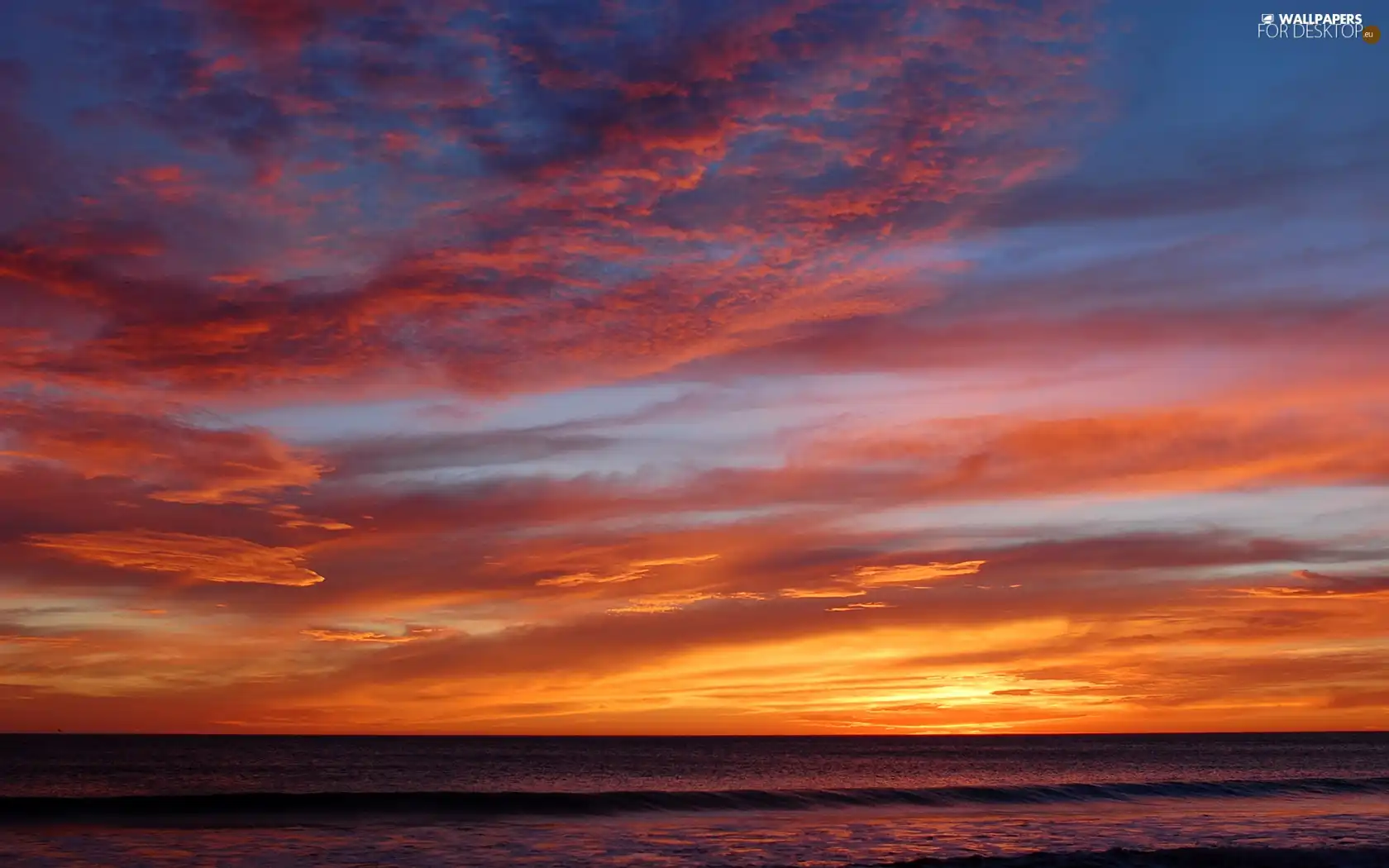 sea, Waves, sun, rays, west