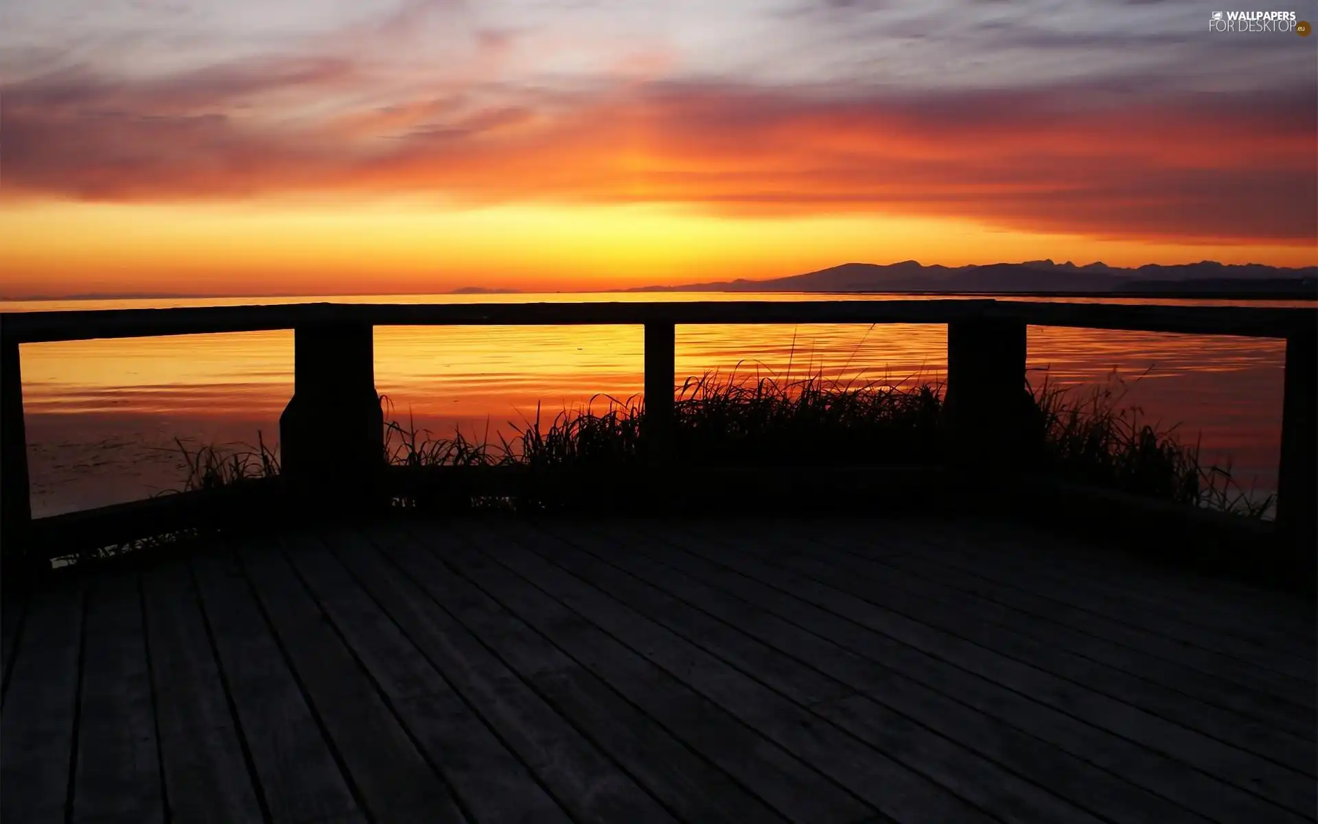 west, terrace, sea, sun