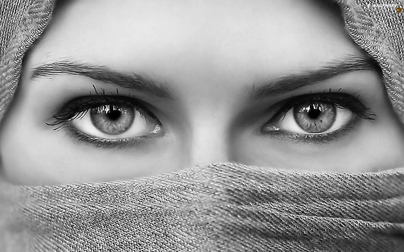 shawl, Women, Eyes