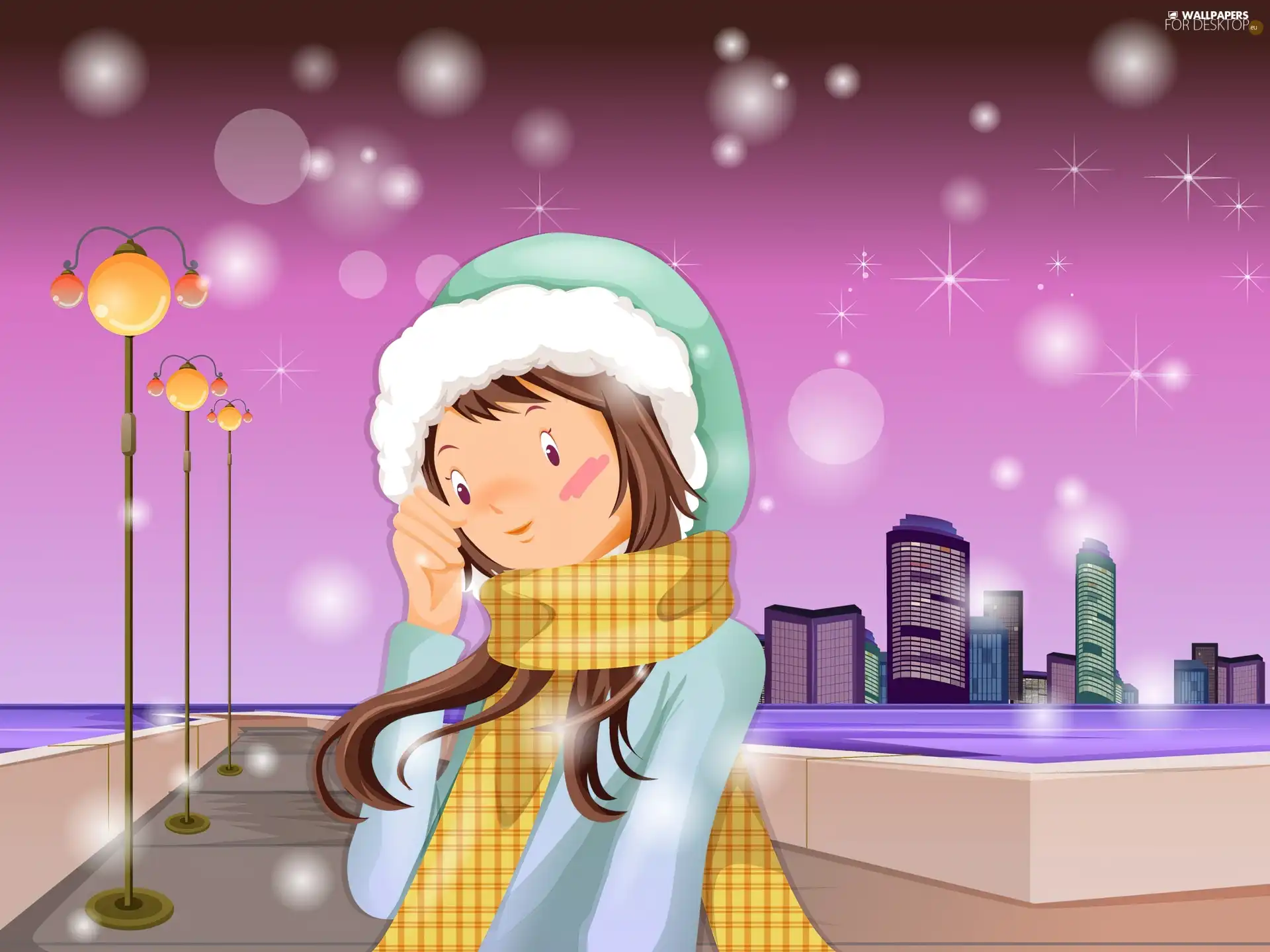 shawl, girl, winter