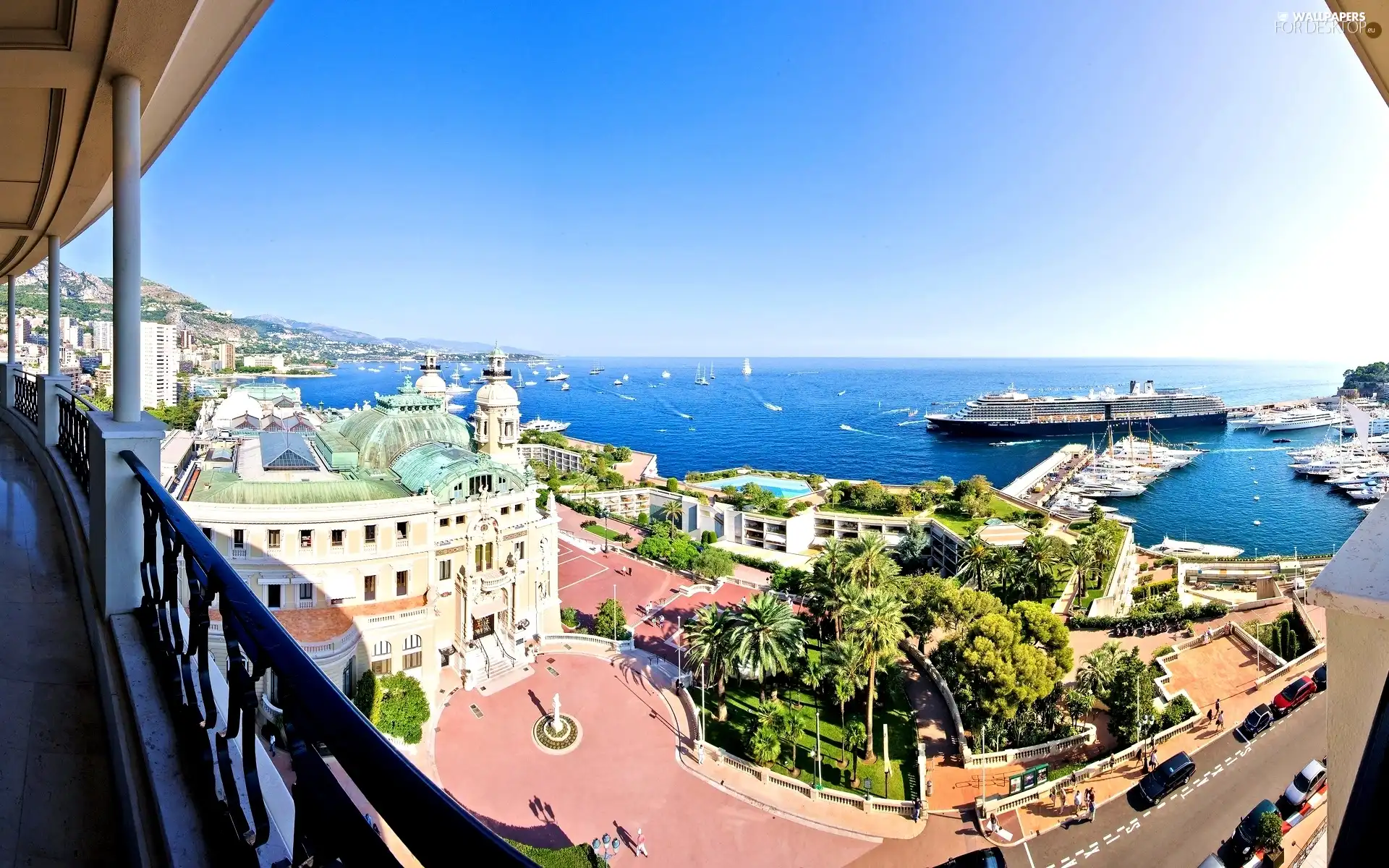 Town, buildings, Ship, port