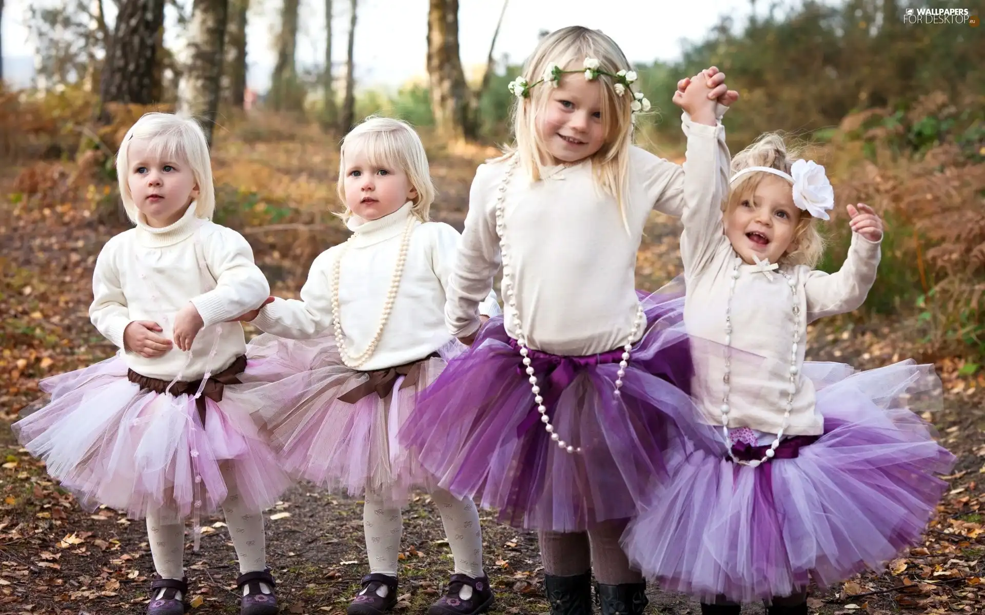 four, purple, Skirts, girls
