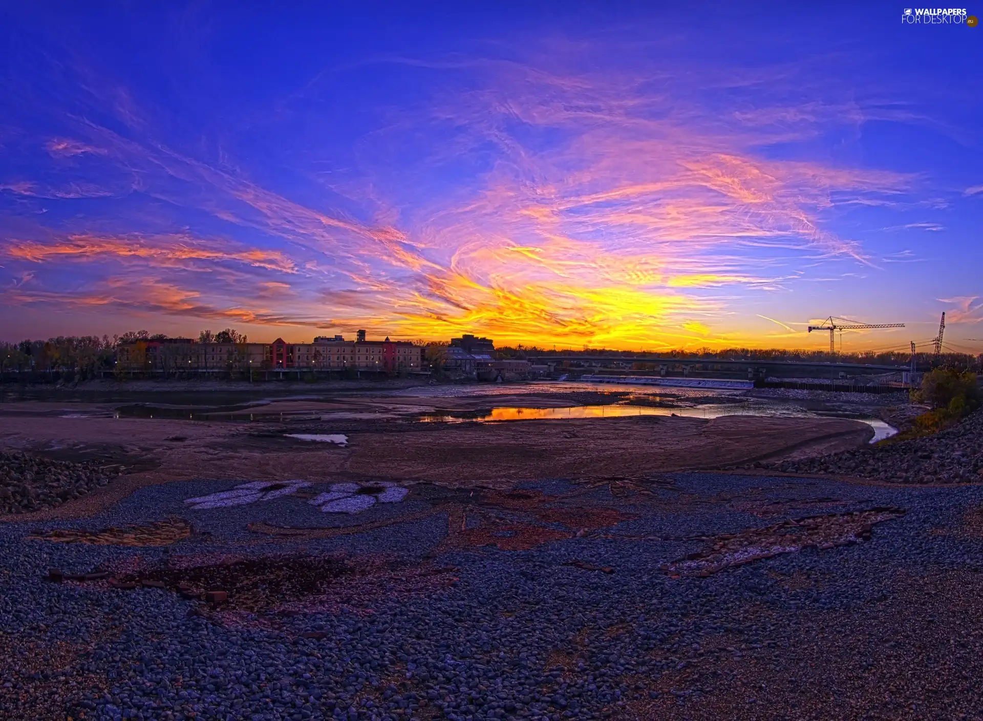 Town, Great Sunsets, Sky