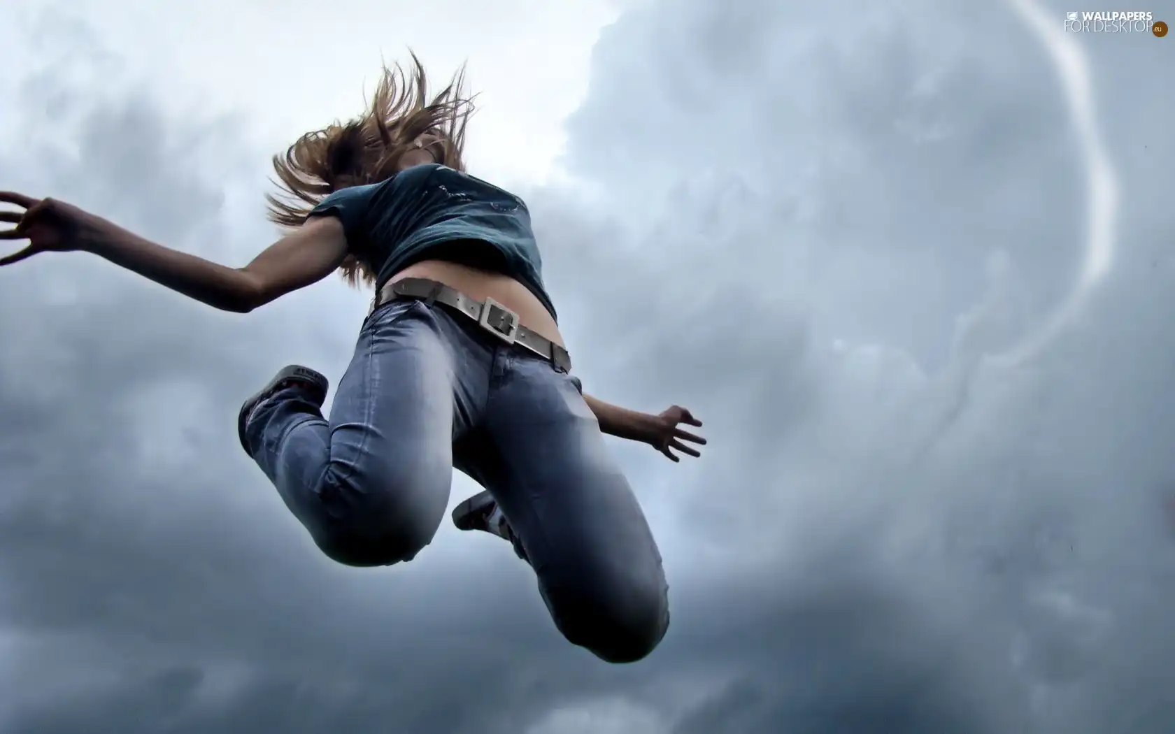 Sky, Women, jump