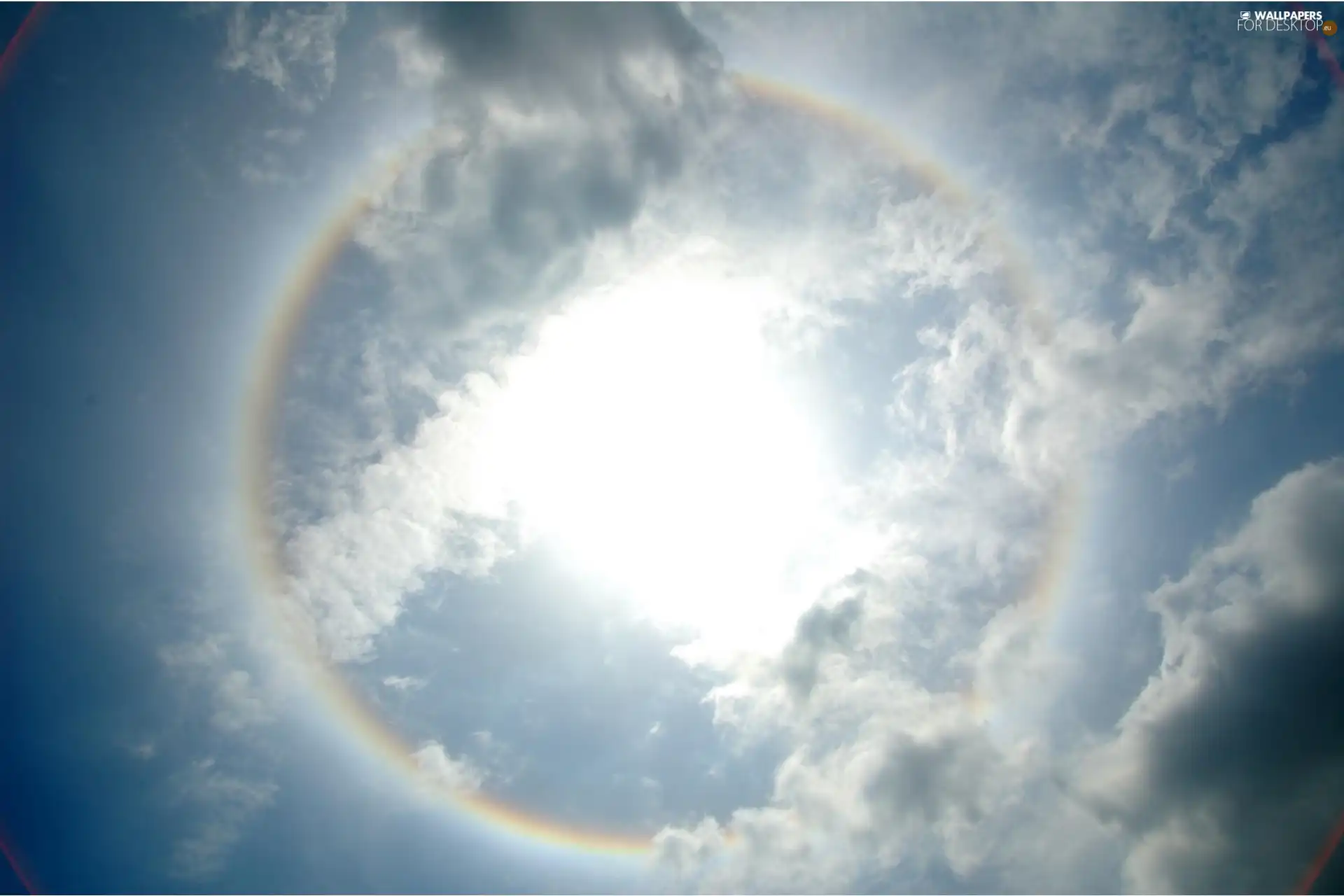 Great Rainbows, clouds, Sky