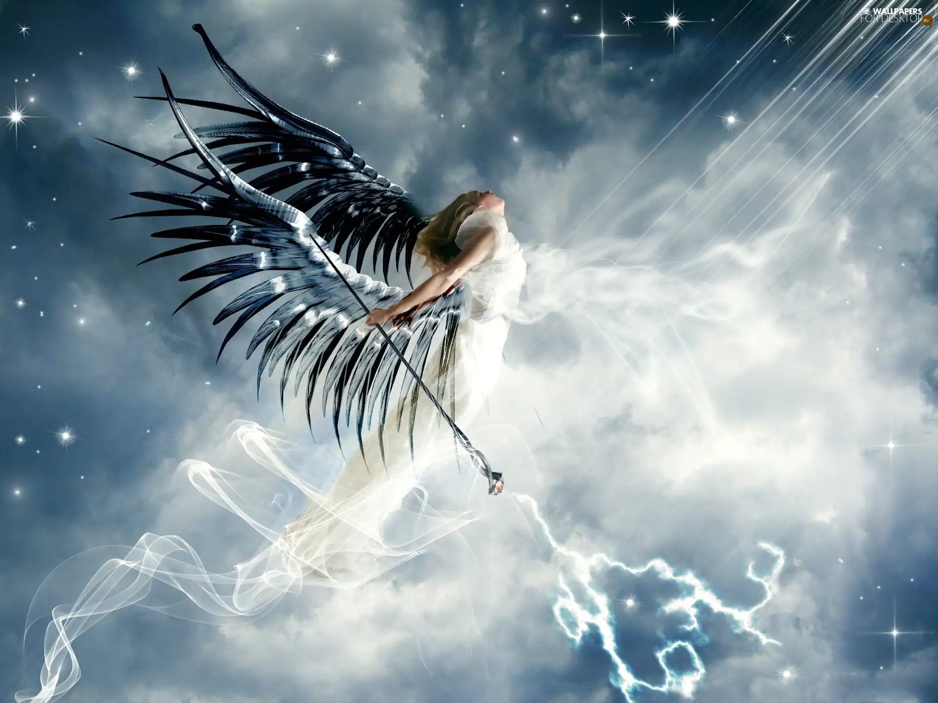 Sky, angel, wings