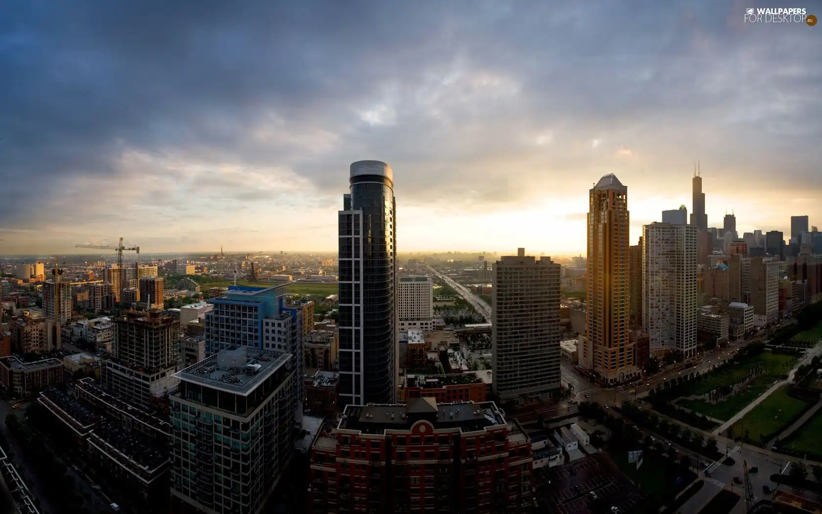 Town, skyscrapers