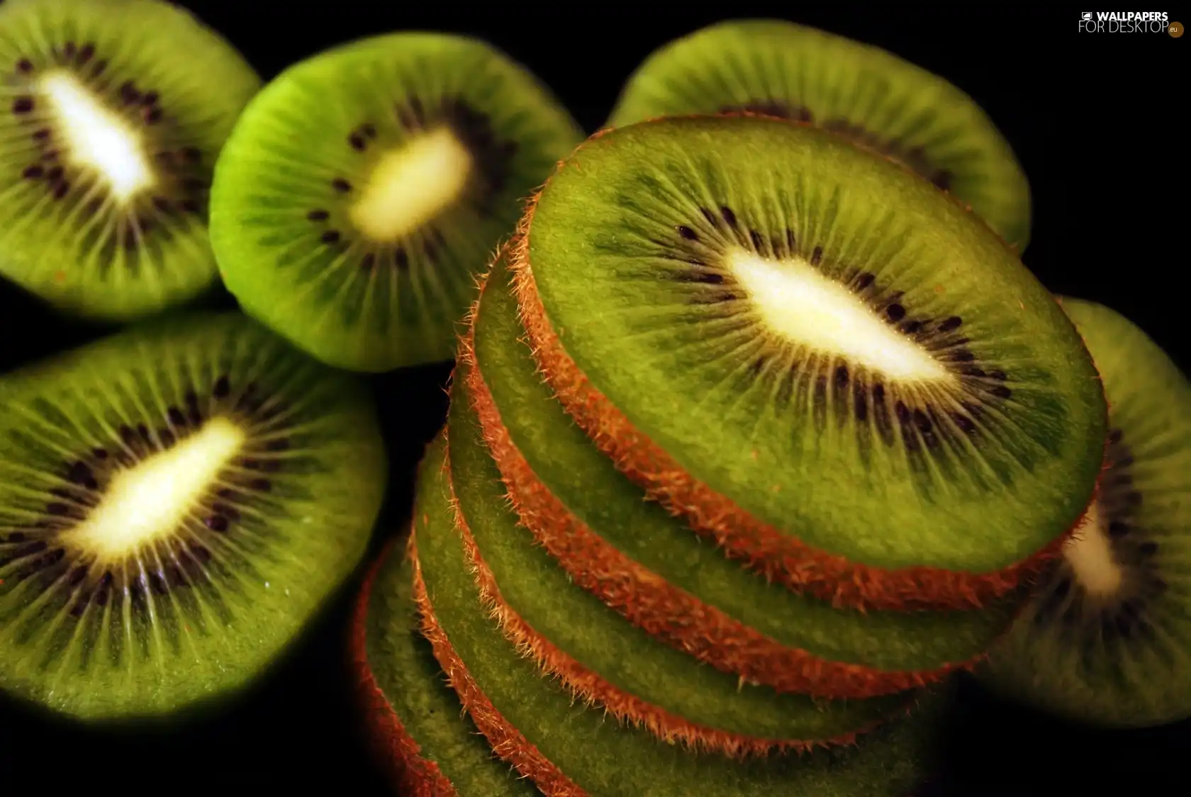 slices, fruit, kiwi