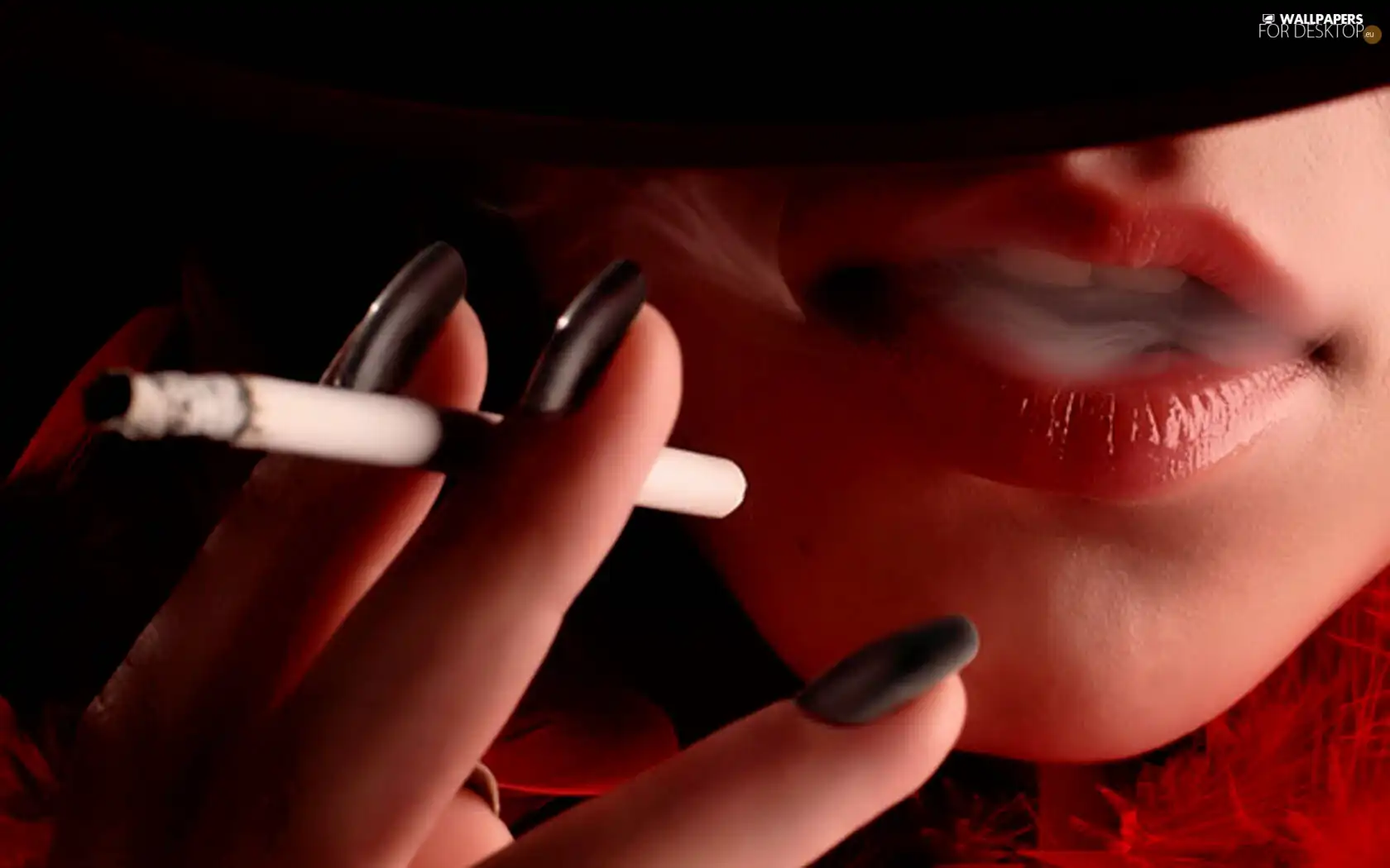 smoke, Women, Cigarette