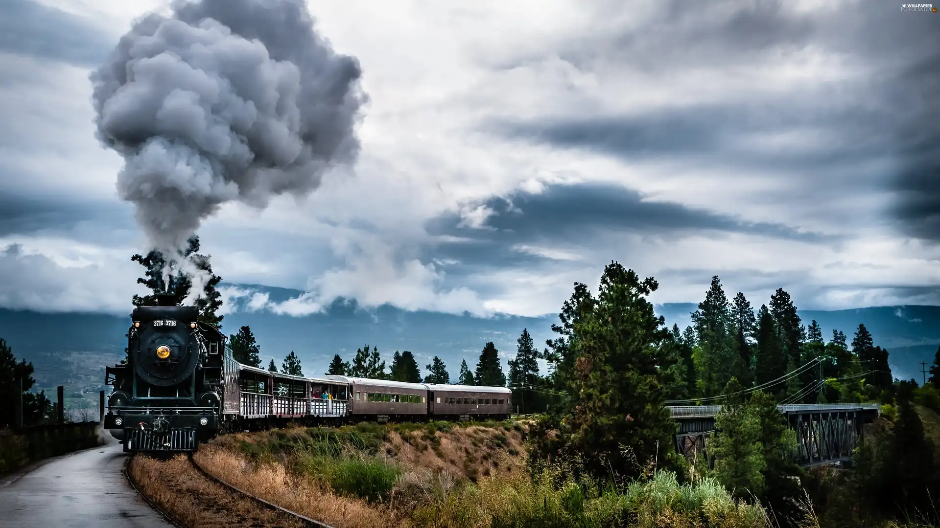 smoke, Train, locomotive