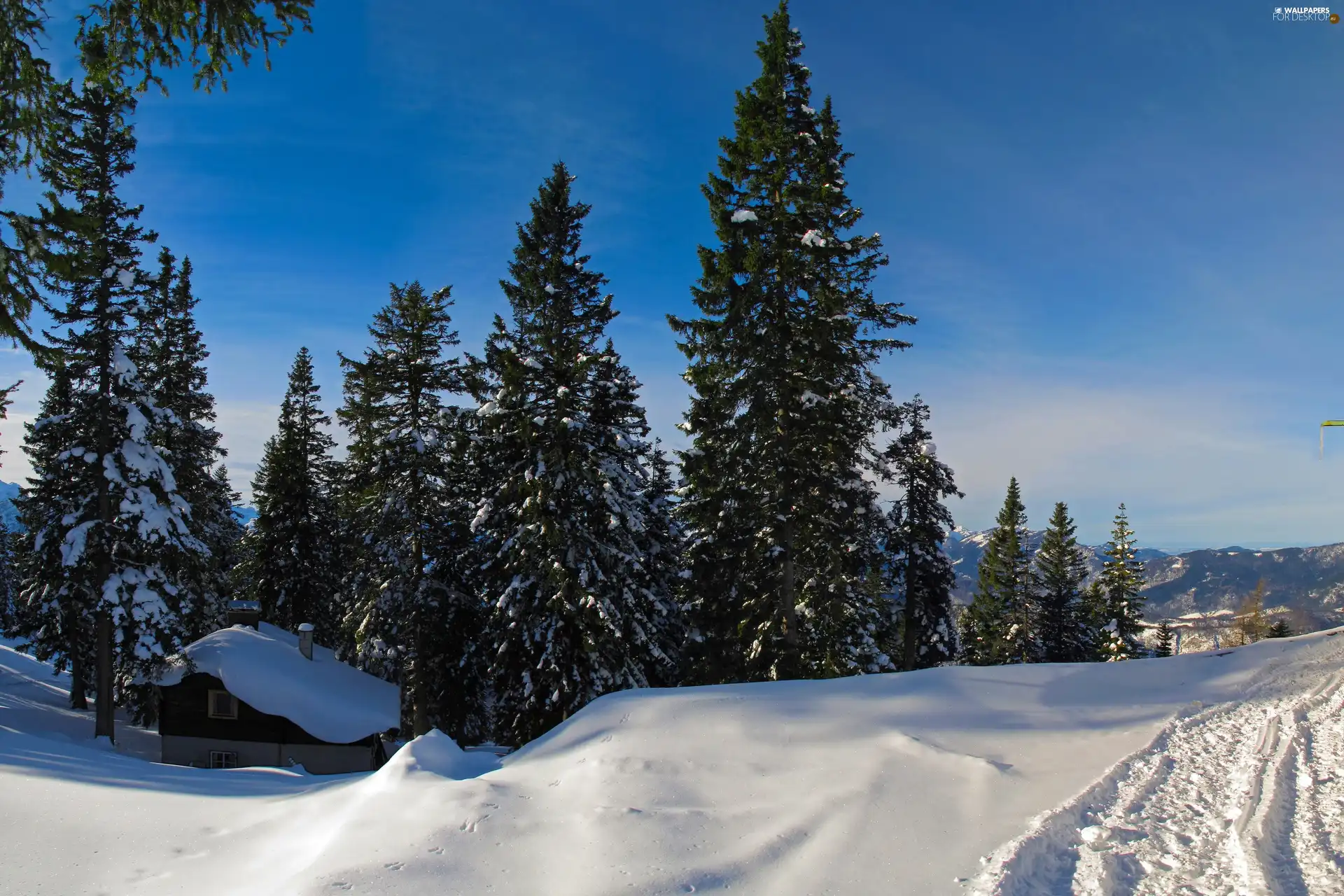 snow, Home, Mountains