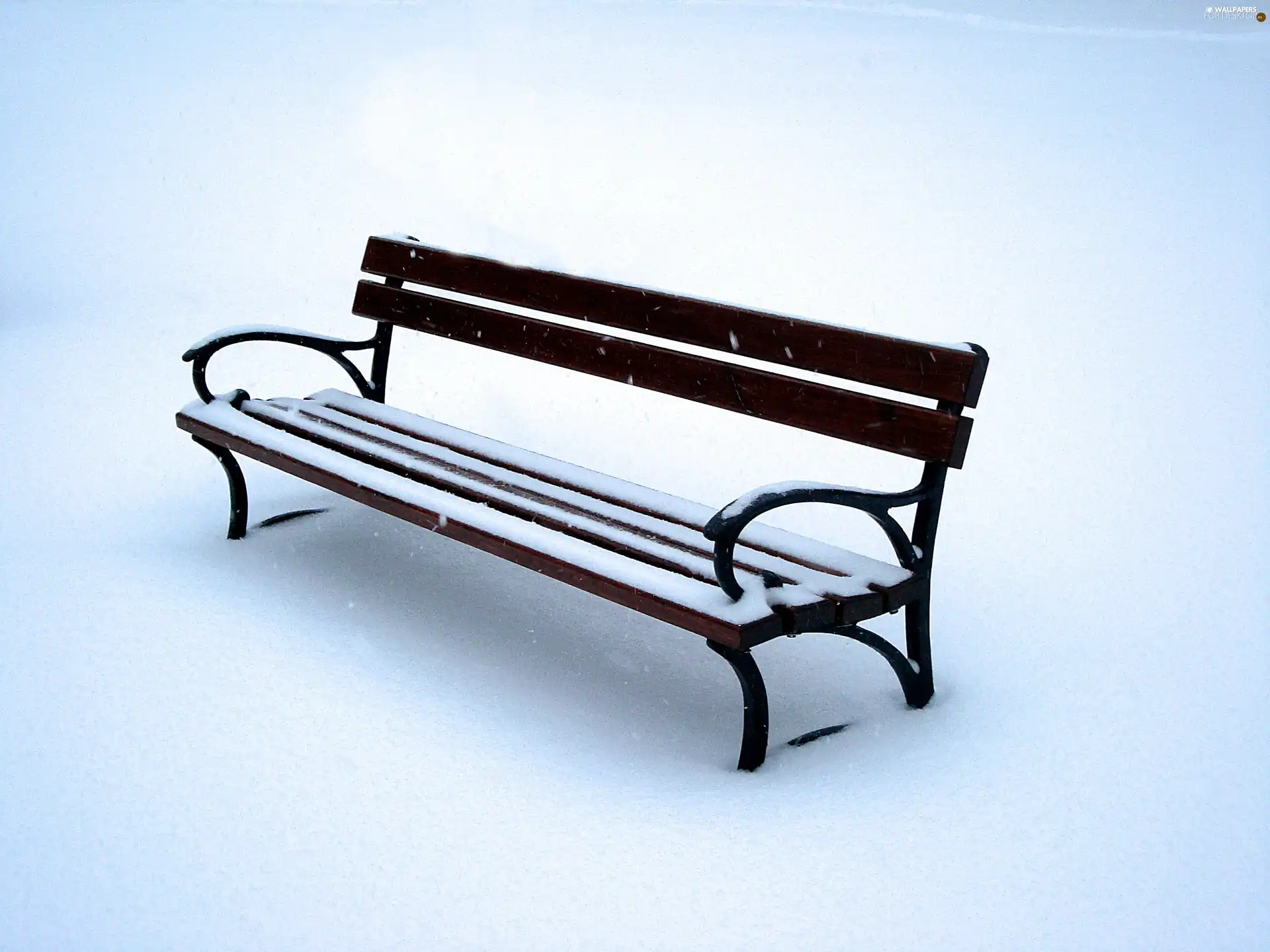 snow, Bench, winter